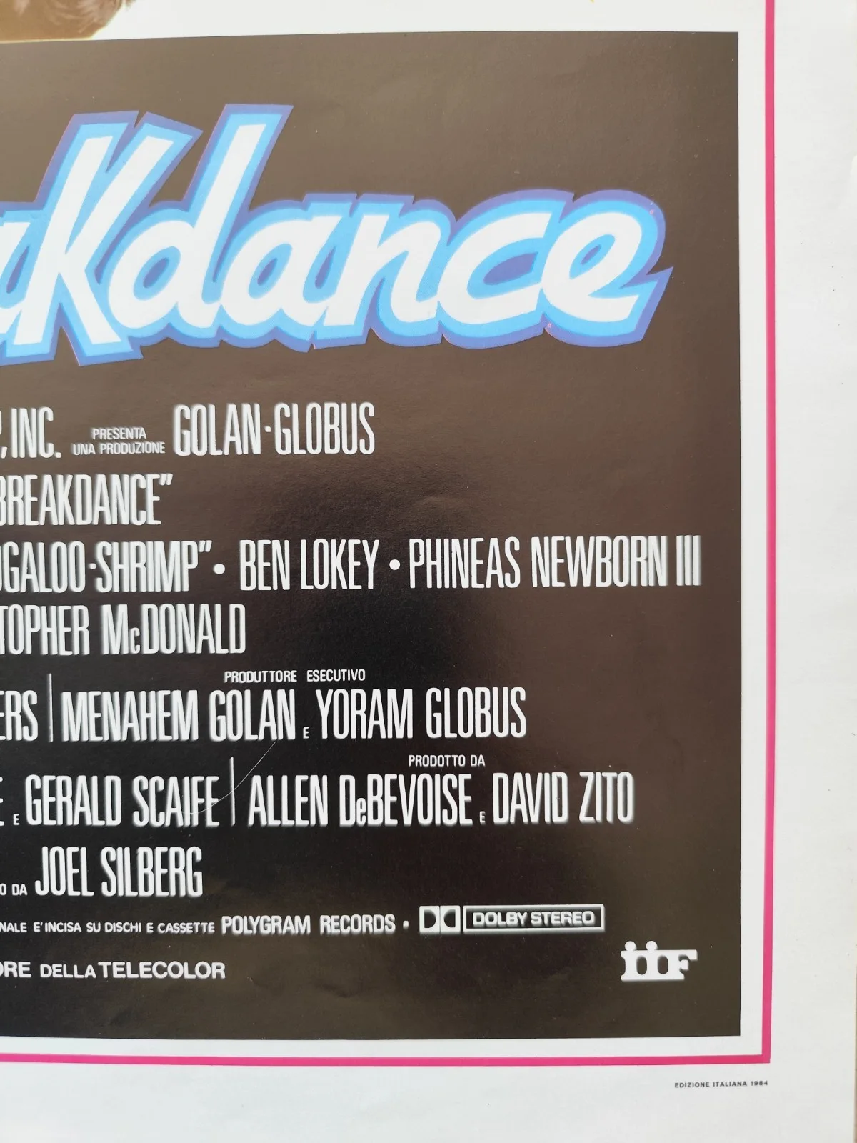 🎯 Breakdance 1984 Italian Locandina – Original Cannon Film Poster Single Fold, изображение 4