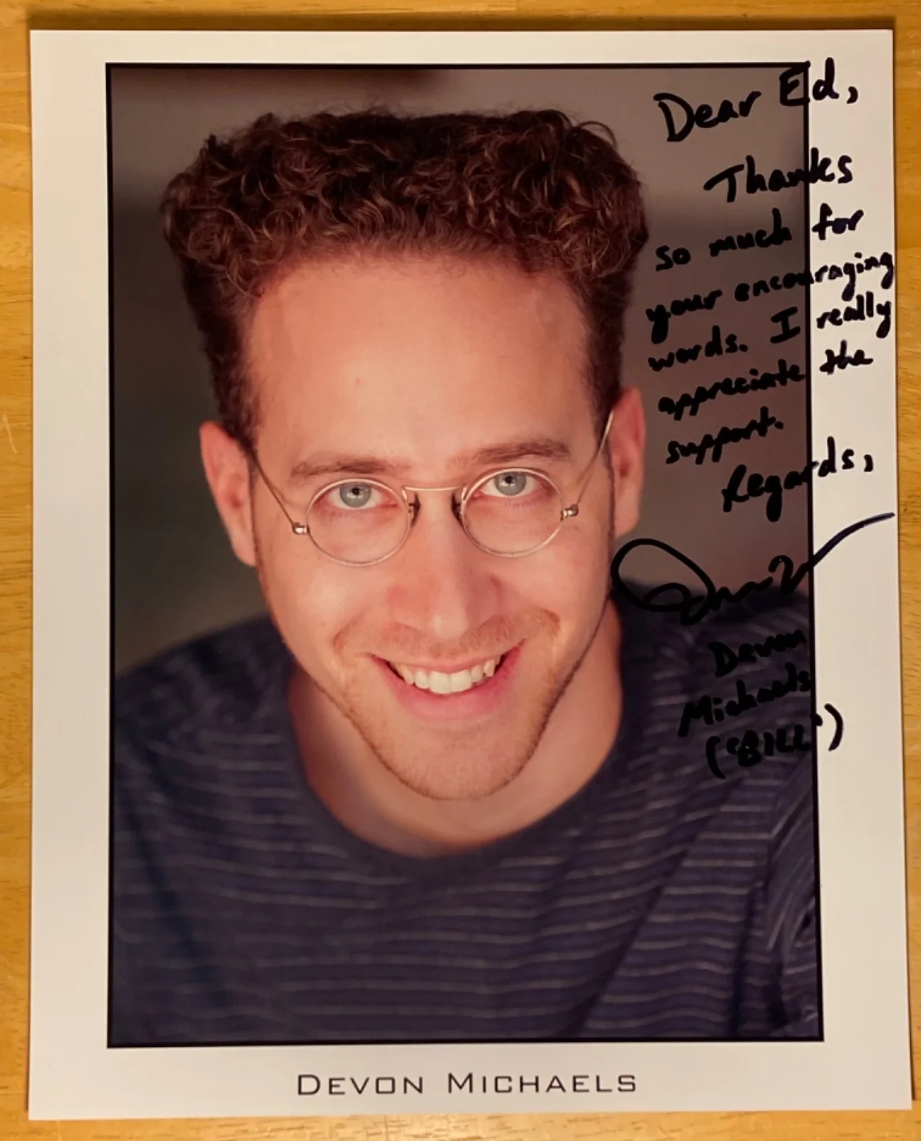 RARE Hand SIGNED Devon Michaels 8x10 Photo (as Bill) Gilmore Girls, image 2
