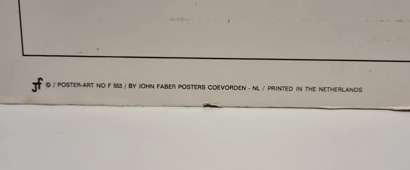Vintage David Bowie John Faber Poster Print No. F553 Netherlands 41 x 51cm 1980s, изображение 2