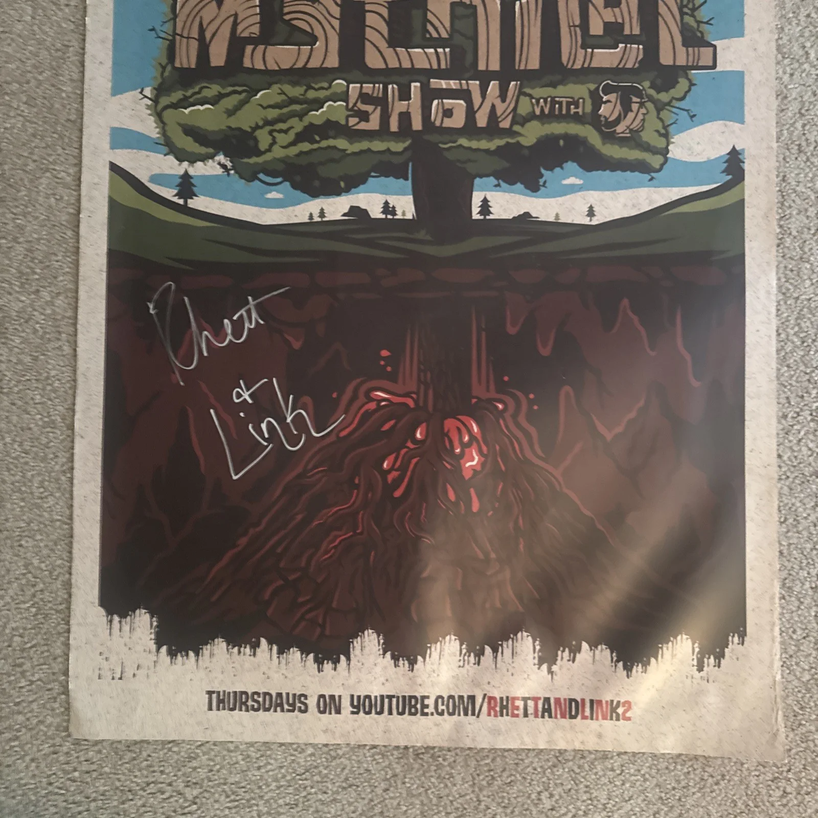 HTF The Mythical Show Signed Promotional Poster 36x24 Rhett & Link, image 3