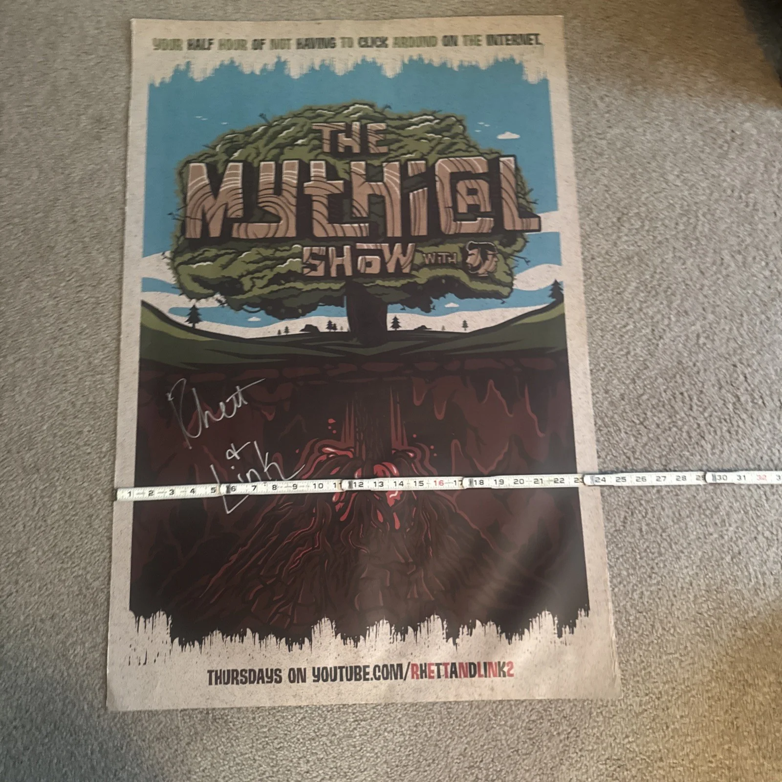 HTF The Mythical Show Signed Promotional Poster 36x24 Rhett & Link, image 5