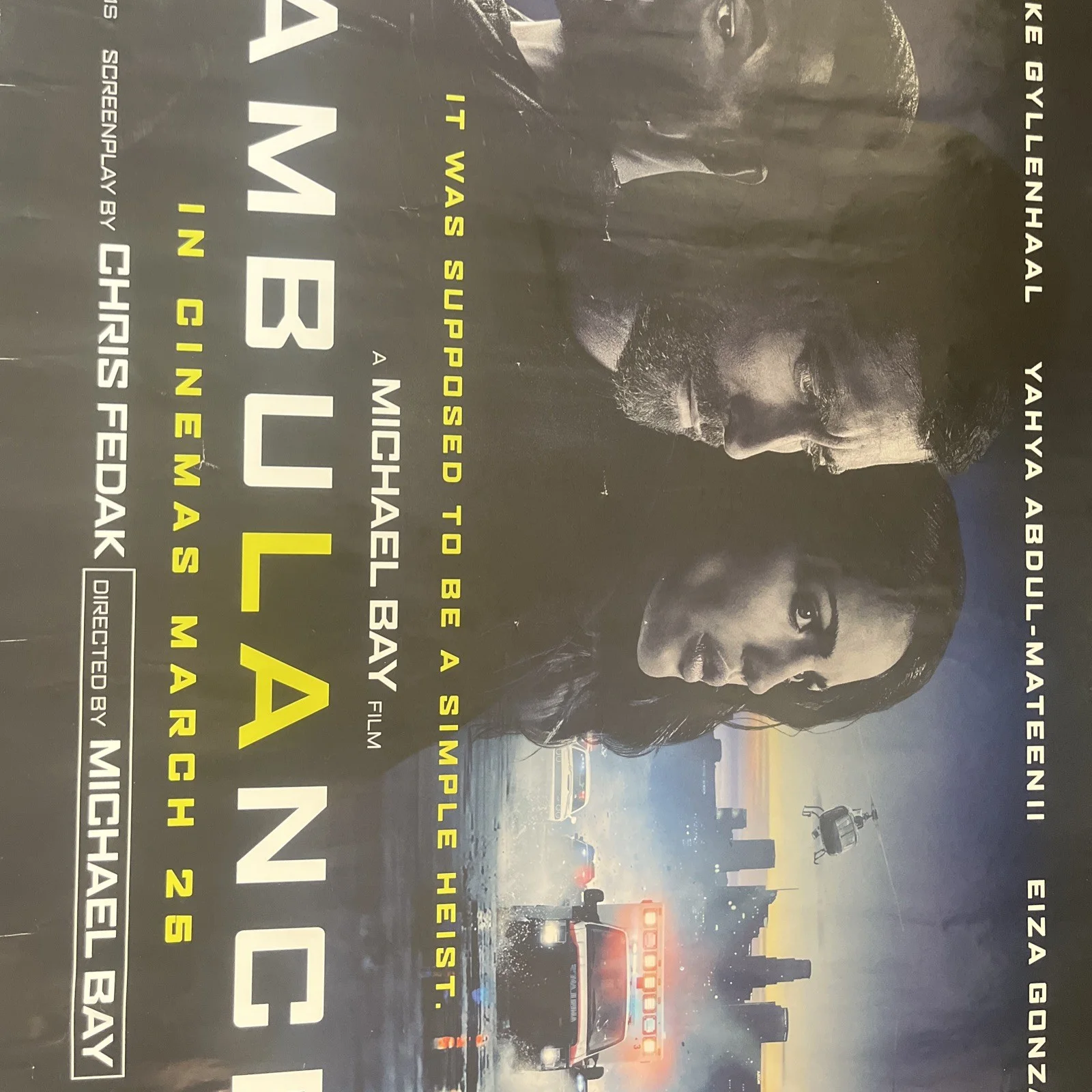 Ambulance Cinema Film Poster Micheal Bay Action Movie, изображение 2