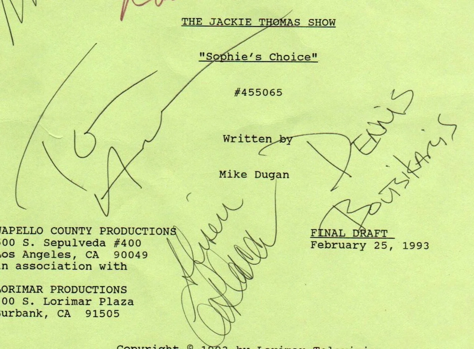 Roseanne Barr — BECKETT THE JACKIE THOMAS SHOW CAST SIGNED SCRIPT ROSEANNE BARR-TOM ARNOLD +4 76, image 4