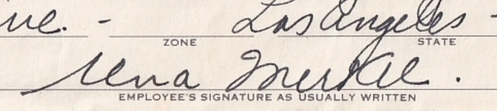Una Merkel — BECKETT HOLLYWOOD LEGEND UNA MERKEL SIGNED 1951 TWENTIETH CENTURY FOX FORM 47900, image 2