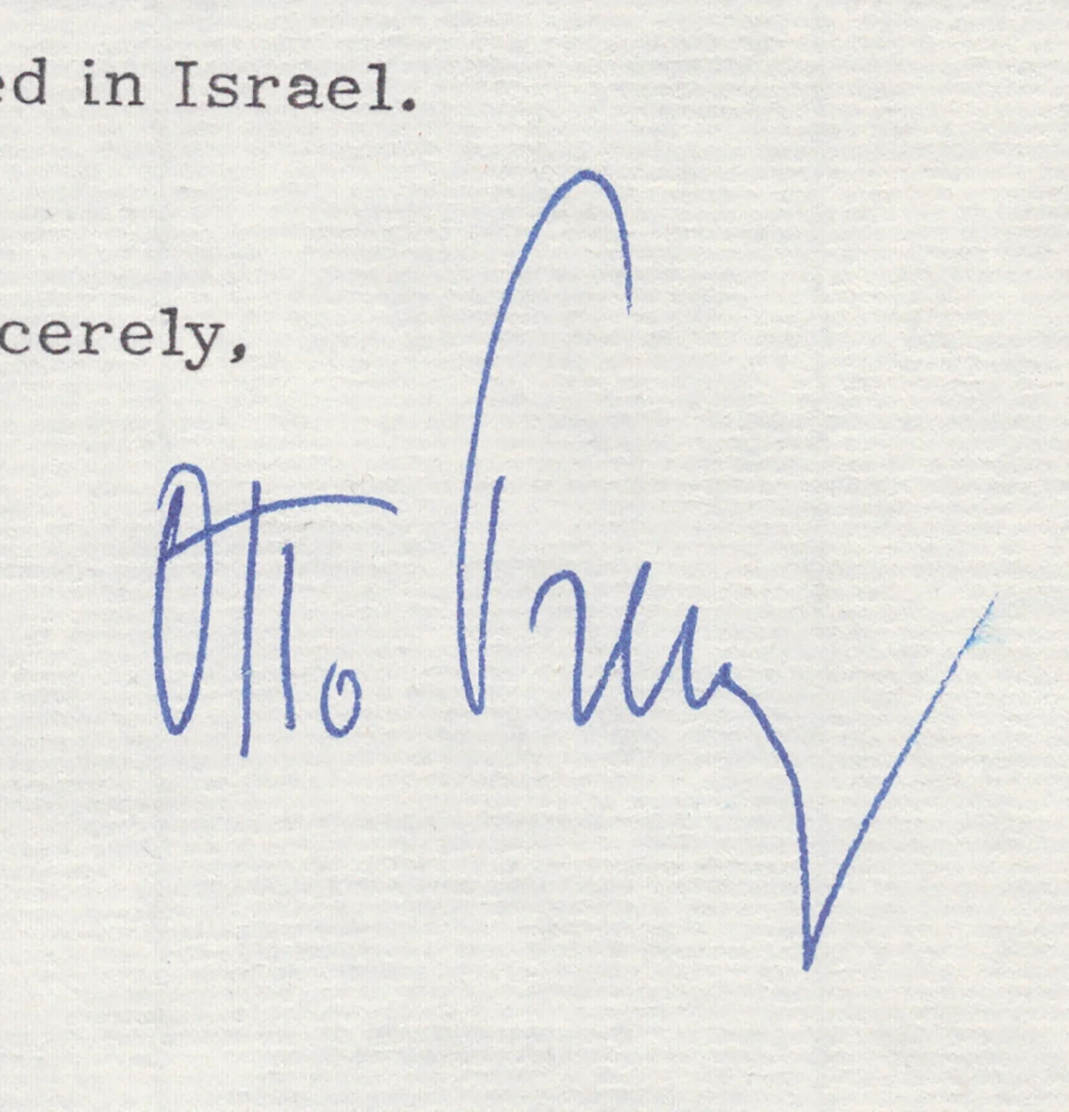 Otto Preminger — OTTO PREMINGER - TYPED LETTER SIGNED 01/11/1977, image 2