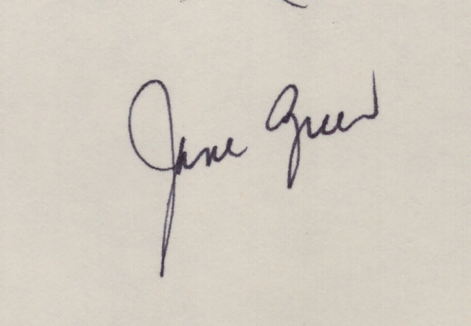 Jane Greer — JANE GREER - SELF-CARICATURE SIGNED, image 2