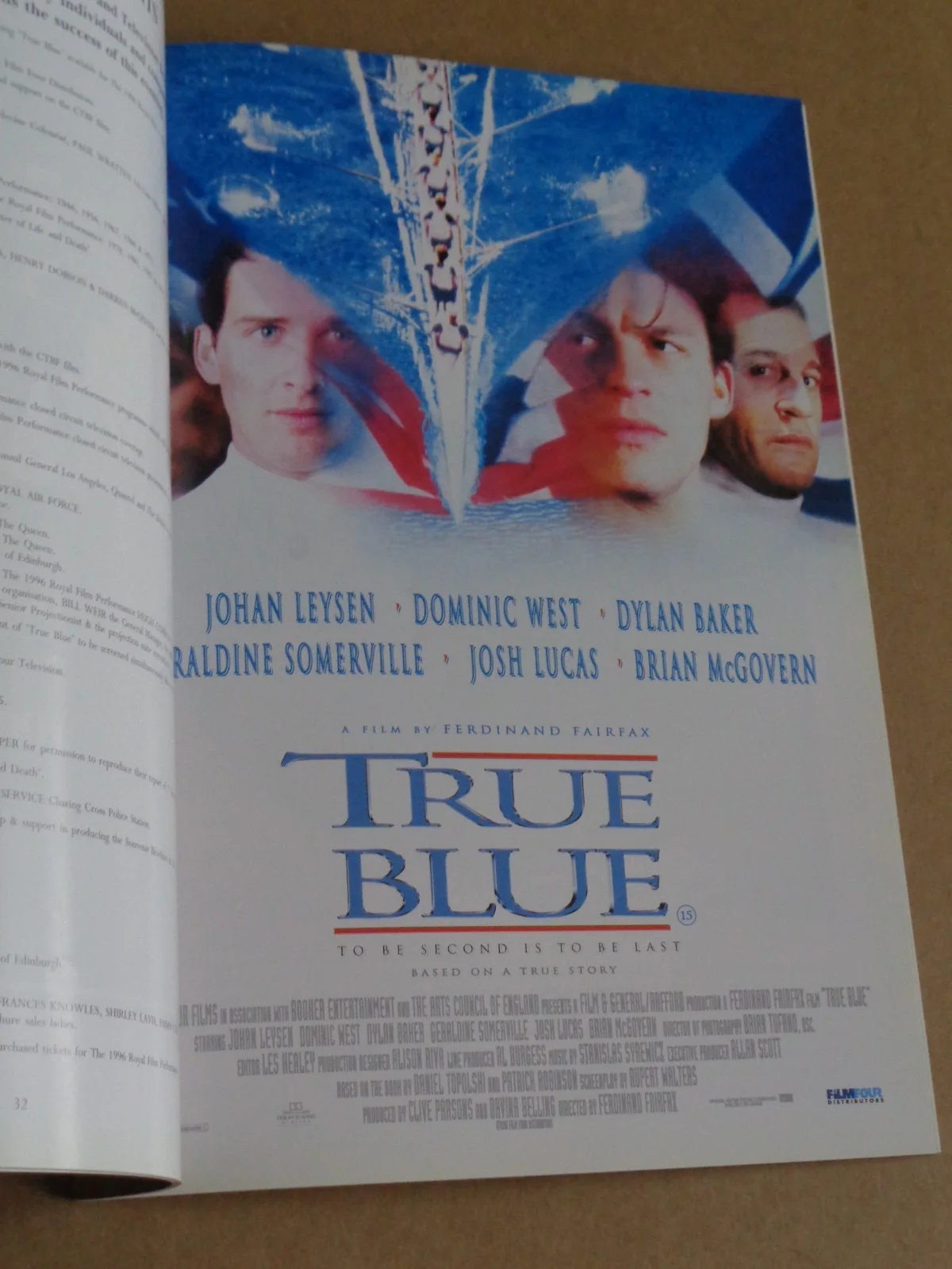 Johan Leysen/Dominic West - True Blue - 1996 Royal Film Performance Brochure, изображение 3