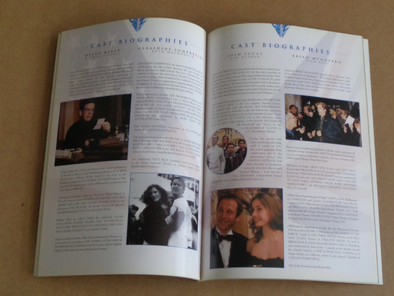 Johan Leysen/Dominic West - True Blue - 1996 Royal Film Performance Brochure, изображение 5