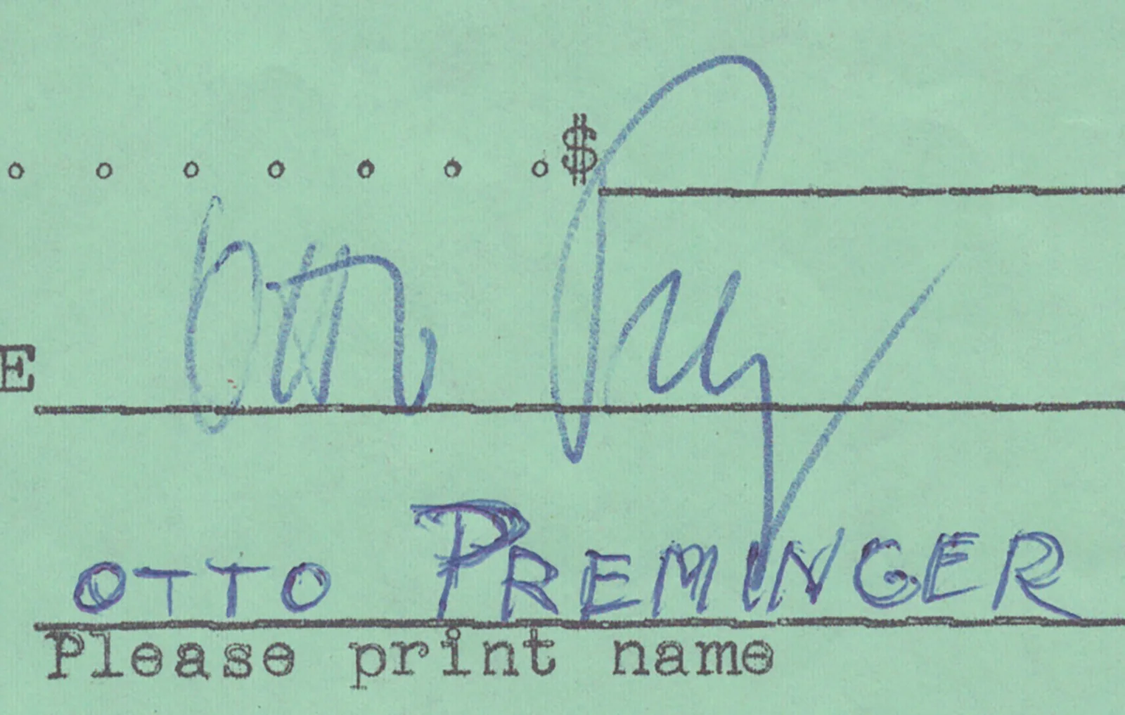 Otto Preminger — OTTO PREMINGER - DOCUMENT SIGNED 03/05/1964, image 2