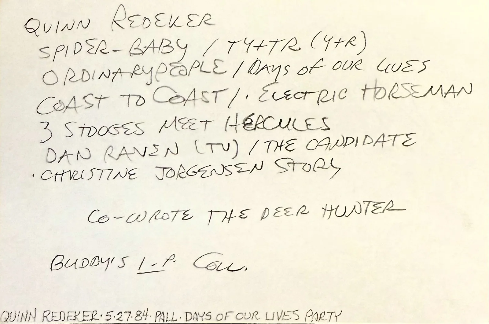Quinn K. Redeker — QUINN K. REDEKER Signed Autograph 4x6 INDEX CARD The Three Stooges Meet Hercules, image 4