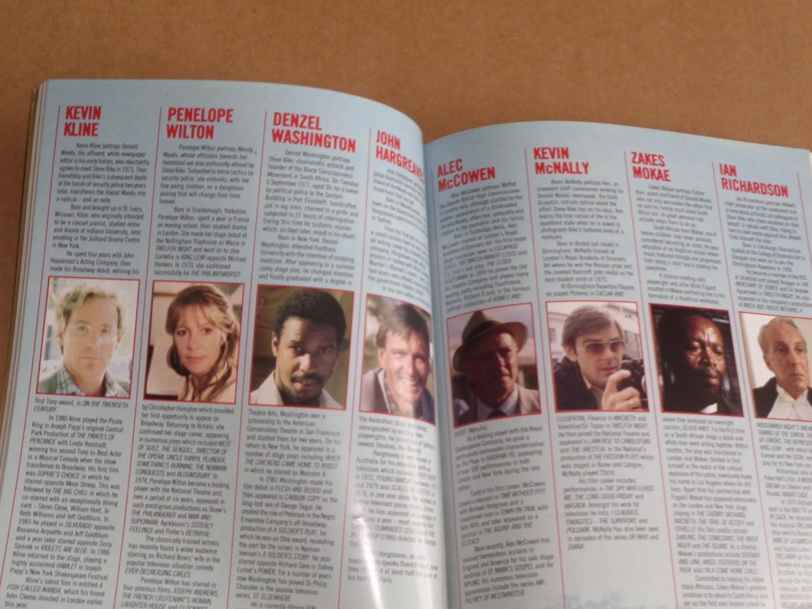Denzil Washington - Cry Freedom - 1987 European Charity Premiere Brochure, изображение 5