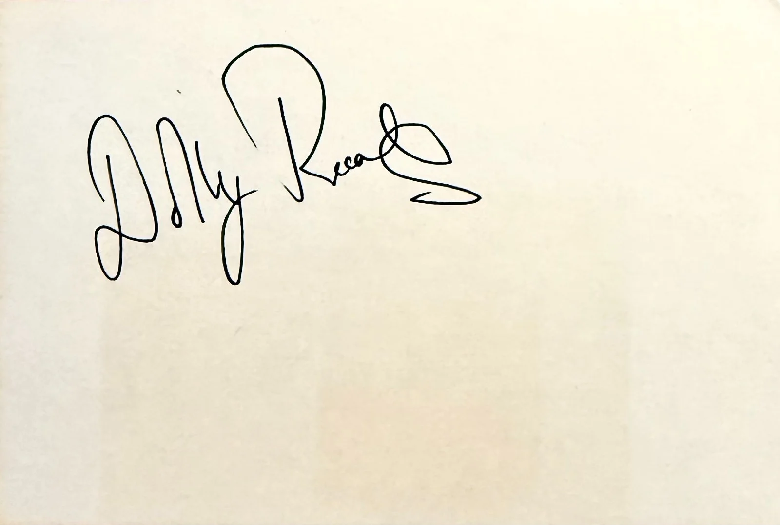 Dolly Read — DOLLY READ Signed Autographed 4"x 6" INDEX CARD Beyond the Valley of the Dolls, image 3