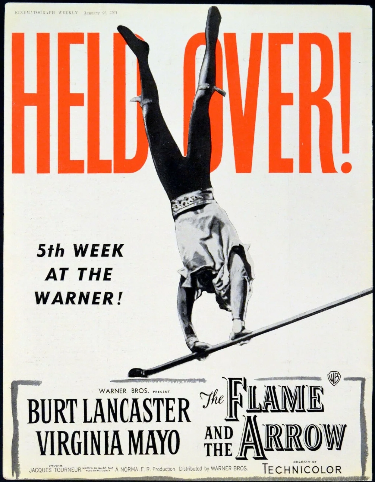 FLAME AND THE ARROW 1950 Burt Lancaster, Virginia Mayo, Robert Douglas TRADE ADS, изображение 4
