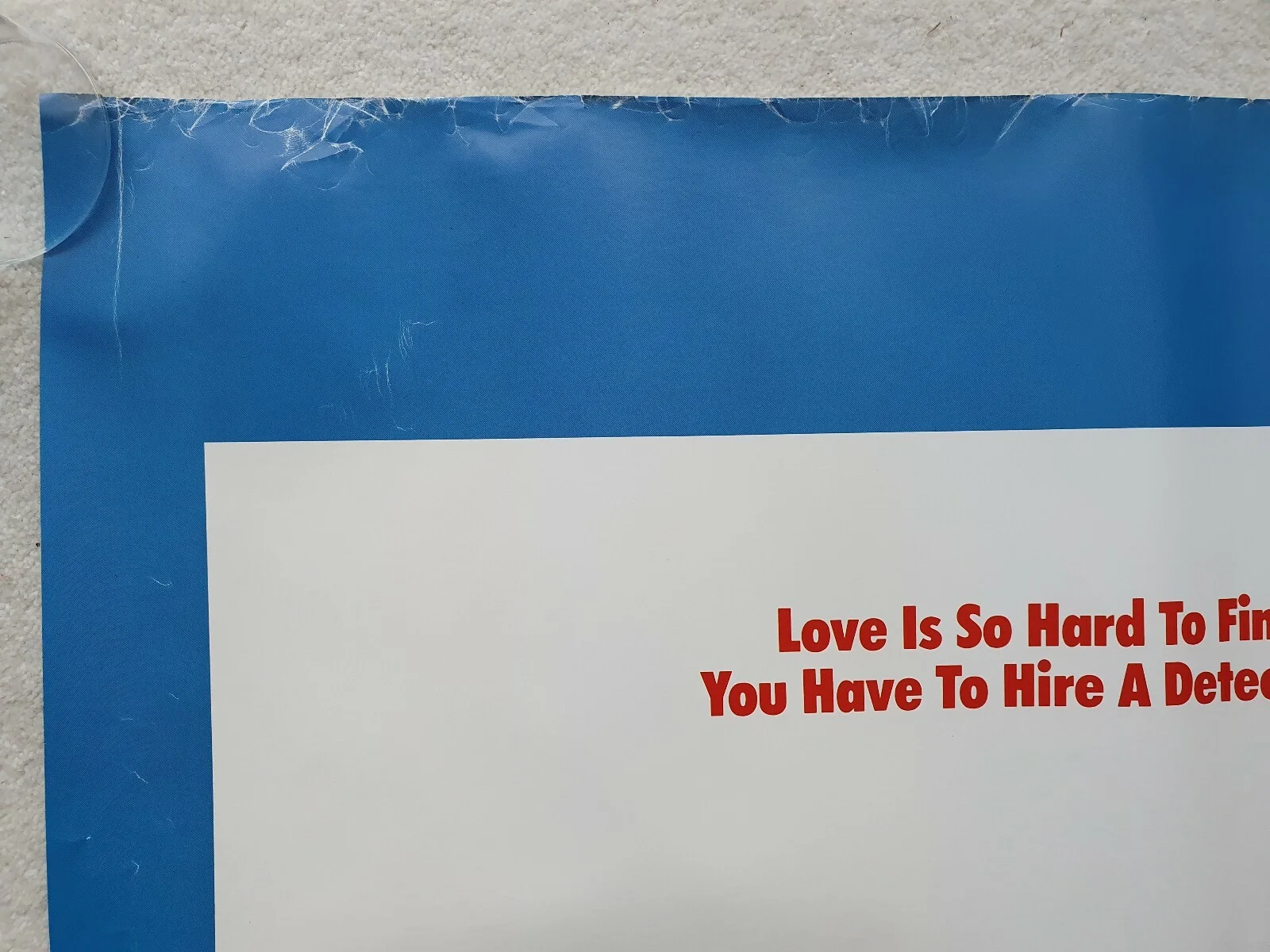 LOVE AT LARGE ORIGINAL ROLLED 1990 UK QUAD MOVIE POSTER TOM BERENGER ANNE ARCHER, изображение 2