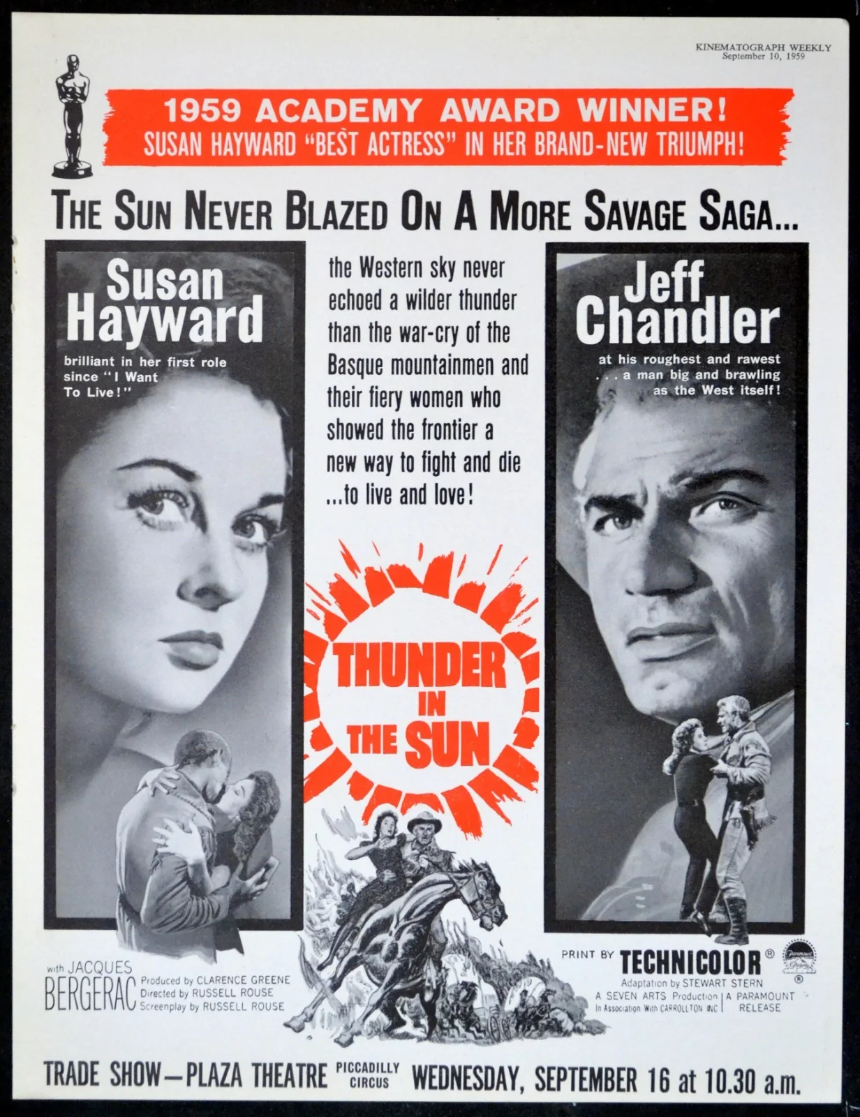 DEVIL'S DISCIPLE 1959 Burt Lancaster, Kirk Douglas Laurence Olivier TRADE ADVERT, image 2