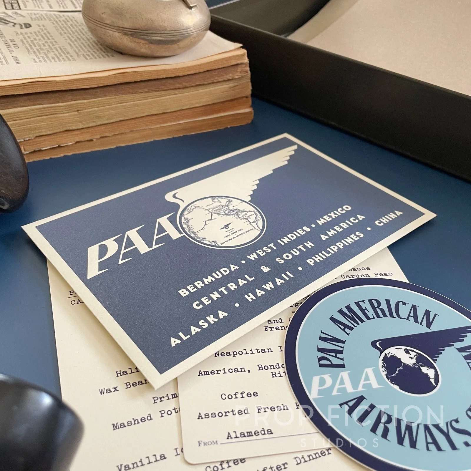 Indiana Jones - Prop 1936 PAA Clipper Ticket / Menu / Luggage Decal Replica Set, image 4