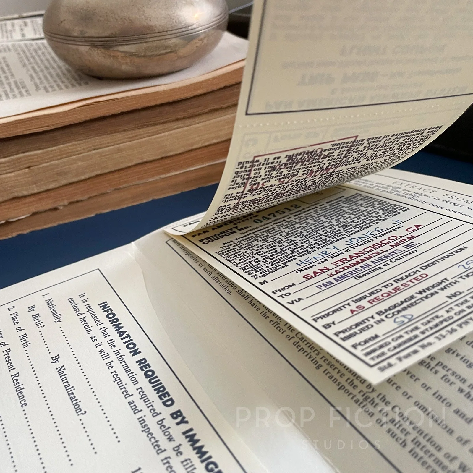 Indiana Jones - Prop 1936 PAA Clipper Ticket / Menu / Luggage Decal Replica Set, image 5