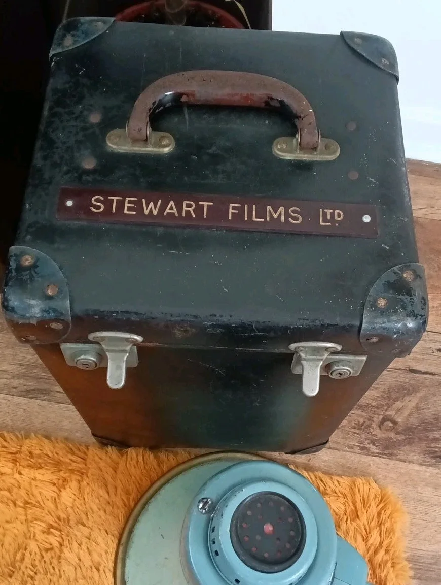 Rare PYE Transhailer in Stewart Films Ltd Leather Trunk Huge Directors Megaphone, image 4