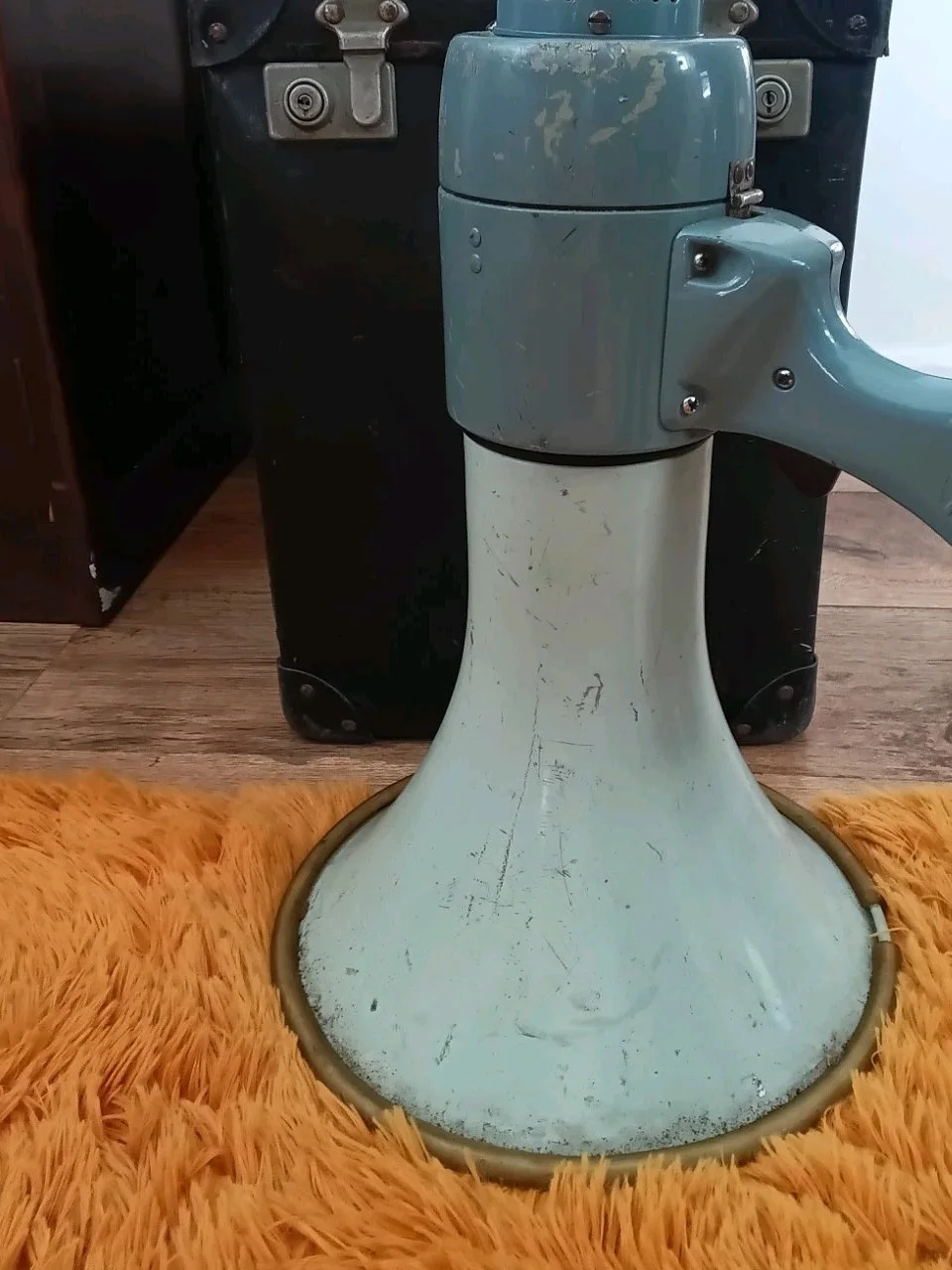 Rare PYE Transhailer in Stewart Films Ltd Leather Trunk Huge Directors Megaphone, image 5