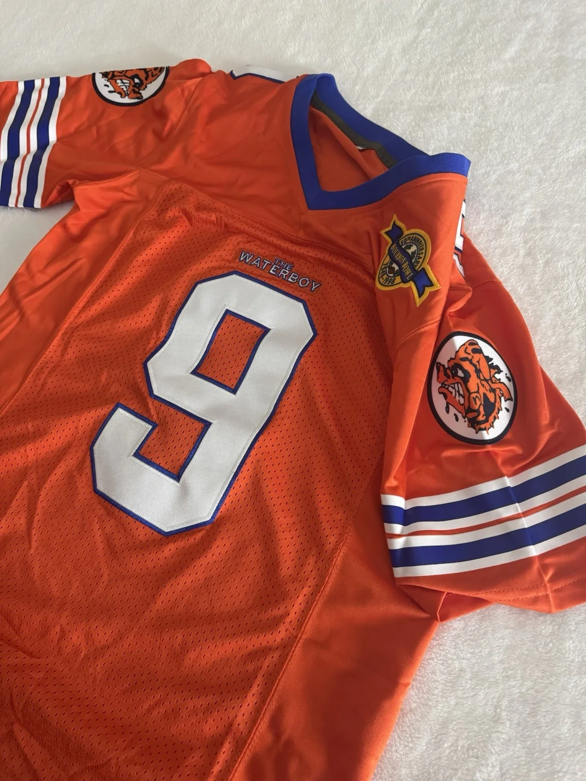 Bobby Boucher #9 The Waterboy Orange Football Jersey Movie Replica, изображение 4