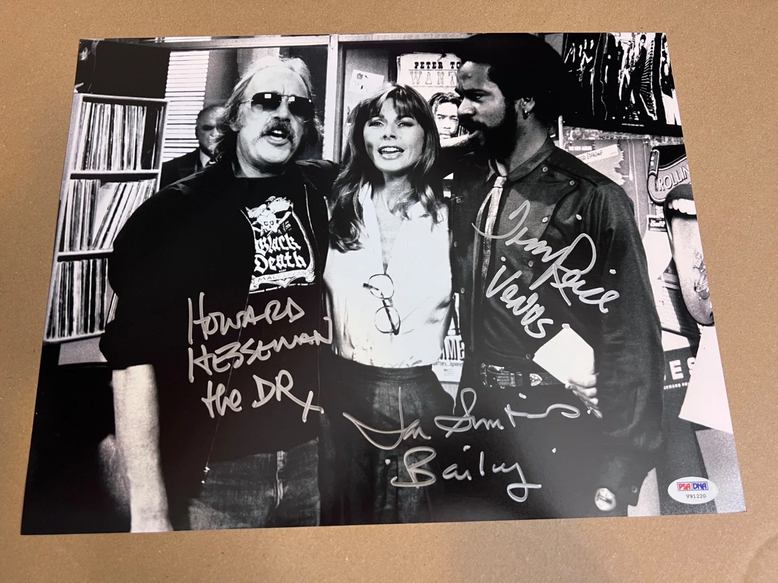 Howard Hesseman, Jan Smithers, Tim Reid — PSA DNA WKRP in Cincinnati Cast Signed 11x14 Photo - Hesseman, Smithers, Reid