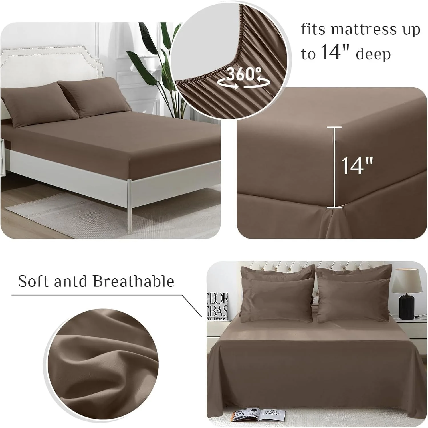 JOLLYVOGUE King Comforter Set, Ultra-Soft Bed in a Bag King Size 7 Pieces, Oe..., изображение 4