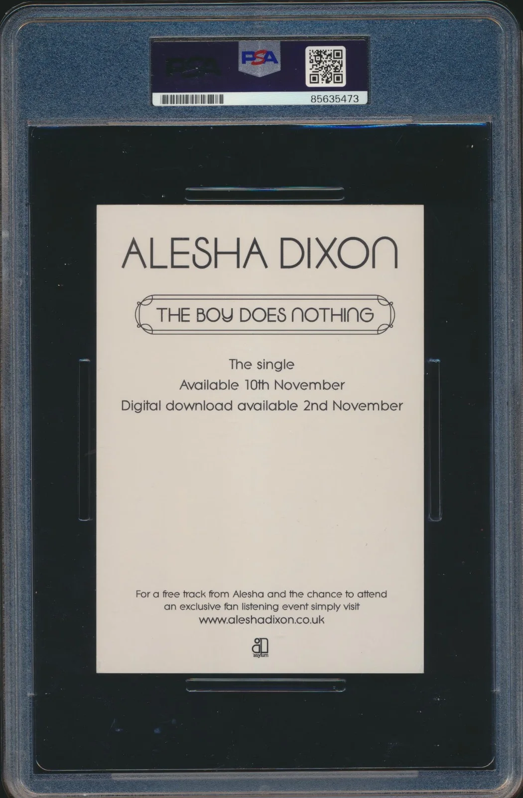 Alesha Dixon Autograph The Boy Does Nothing Promo Card PSA/DNA, изображение 2