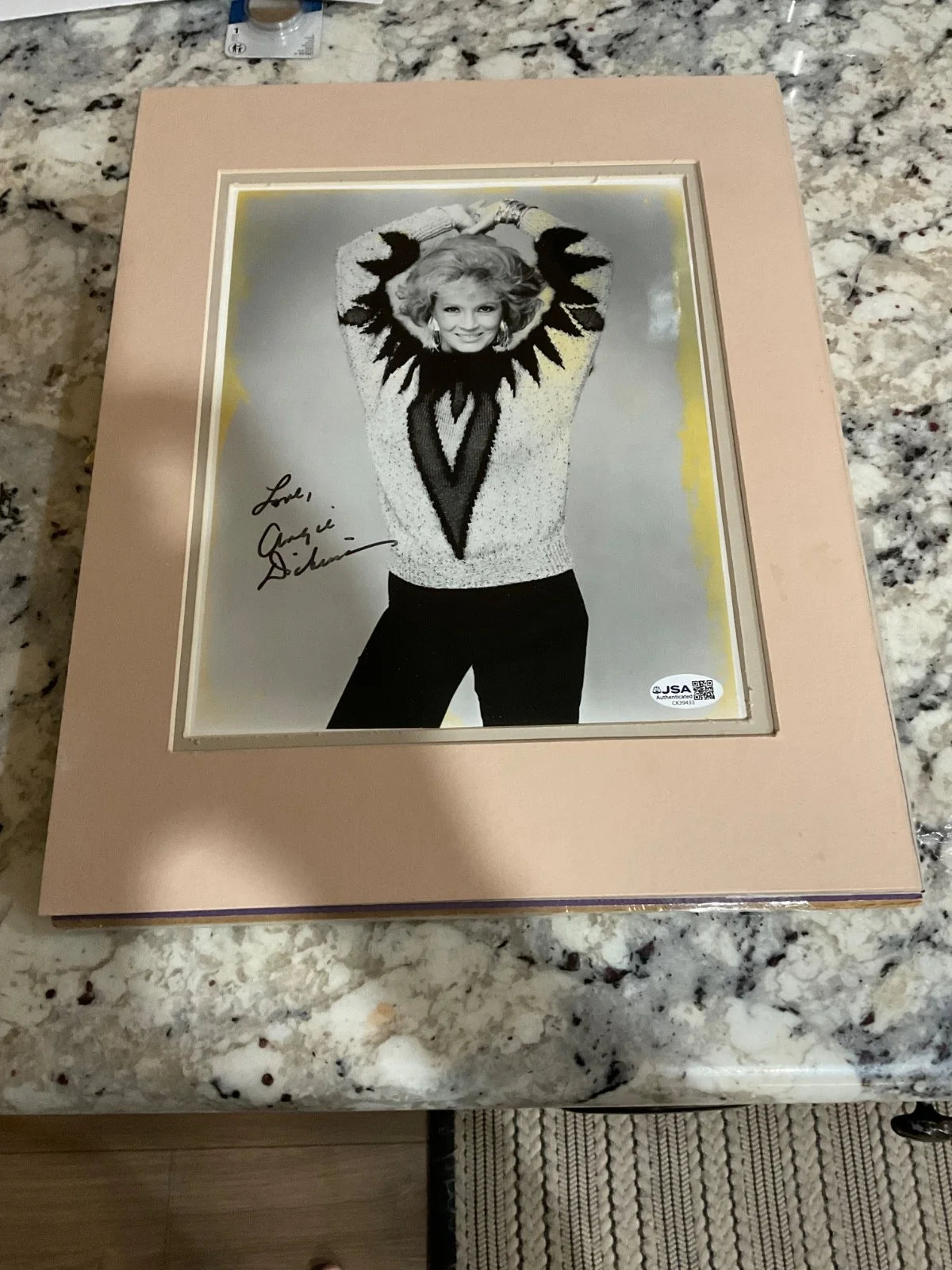 Angie Dickinson — POLICE WOMAN ANGIE DICKINSON SIGNED VINTAGE 8x10 MATTED 11x14 JSA CK 39433