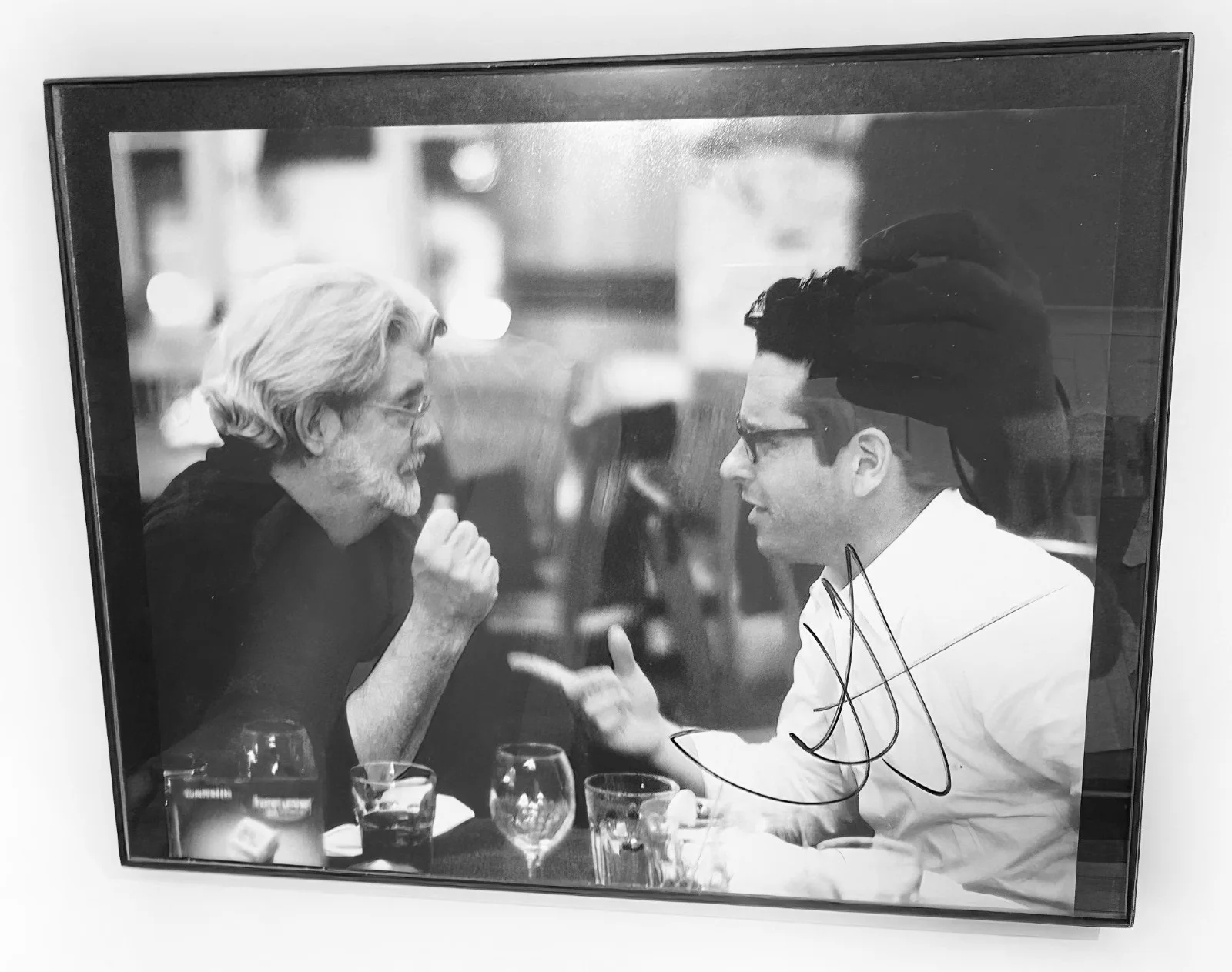 JJ Abrams signed 8x10 B&W photo with George Lucas💥Autograph COA by DALT LLC., image 3