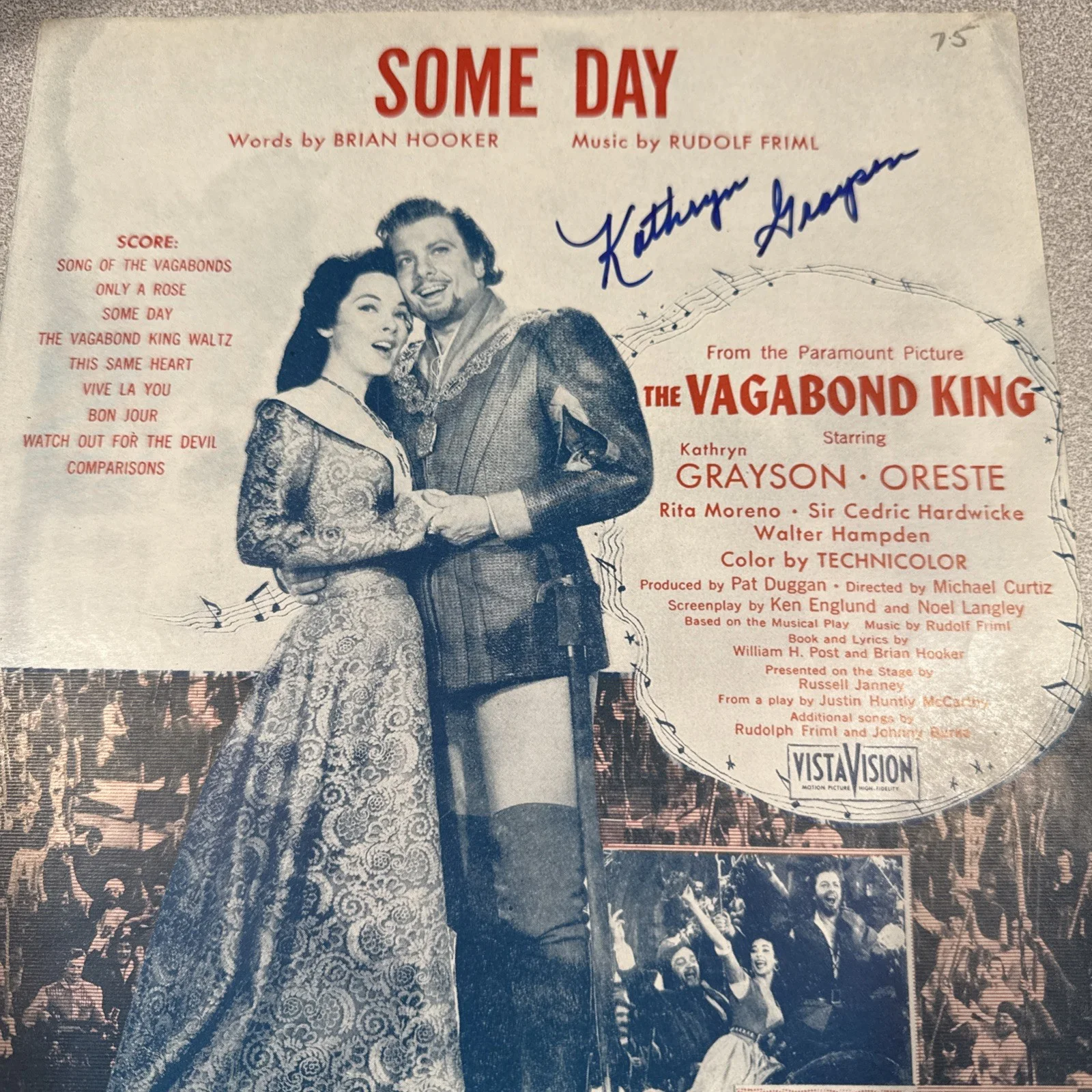 Kathryn Grayson Autograph SIGNED Sheet Music JSA COA Some Day Vagabond King, изображение 4