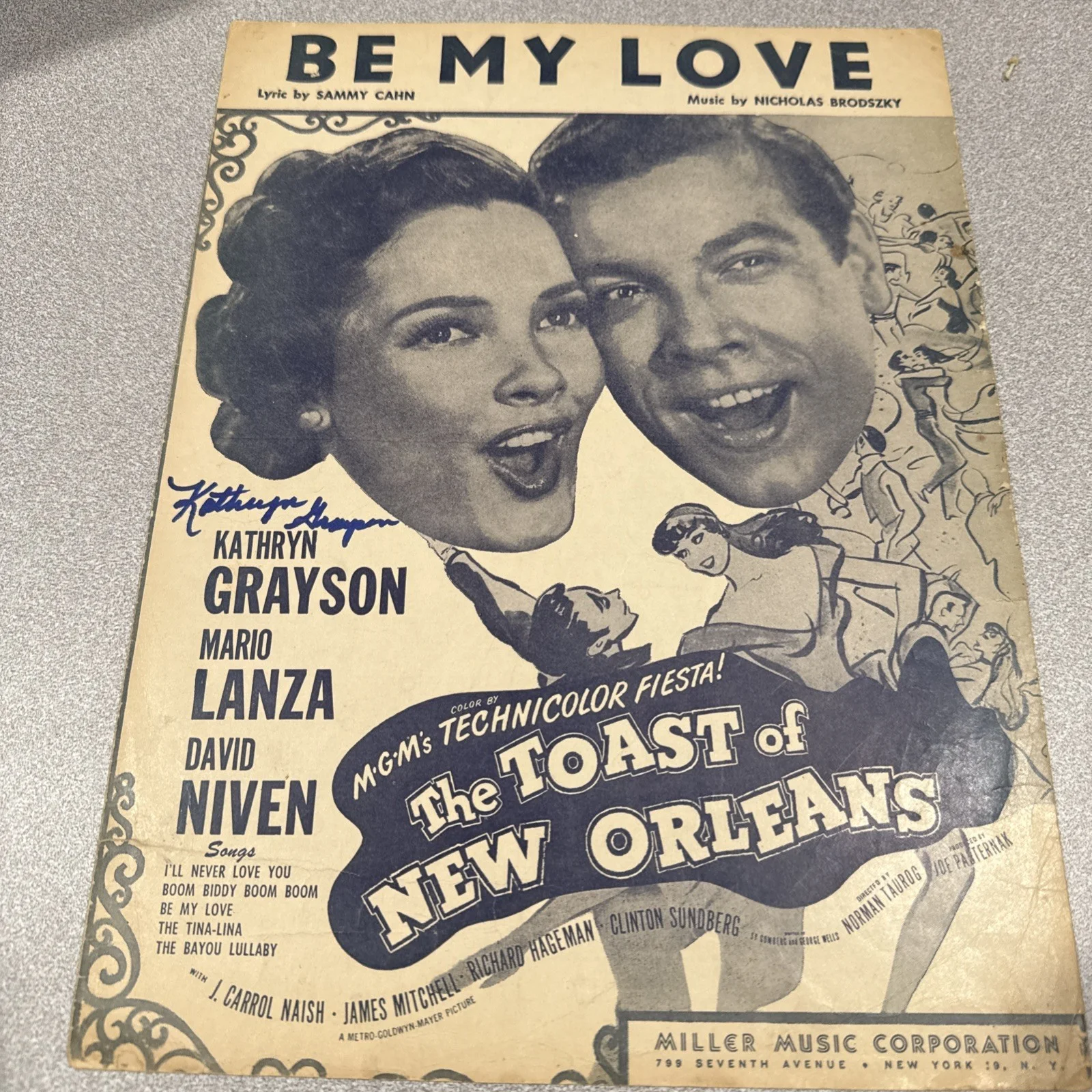 Kathryn Grayson Autograph SIGNED Sheet Music JSA COA Be My Love New Orleans, изображение 2