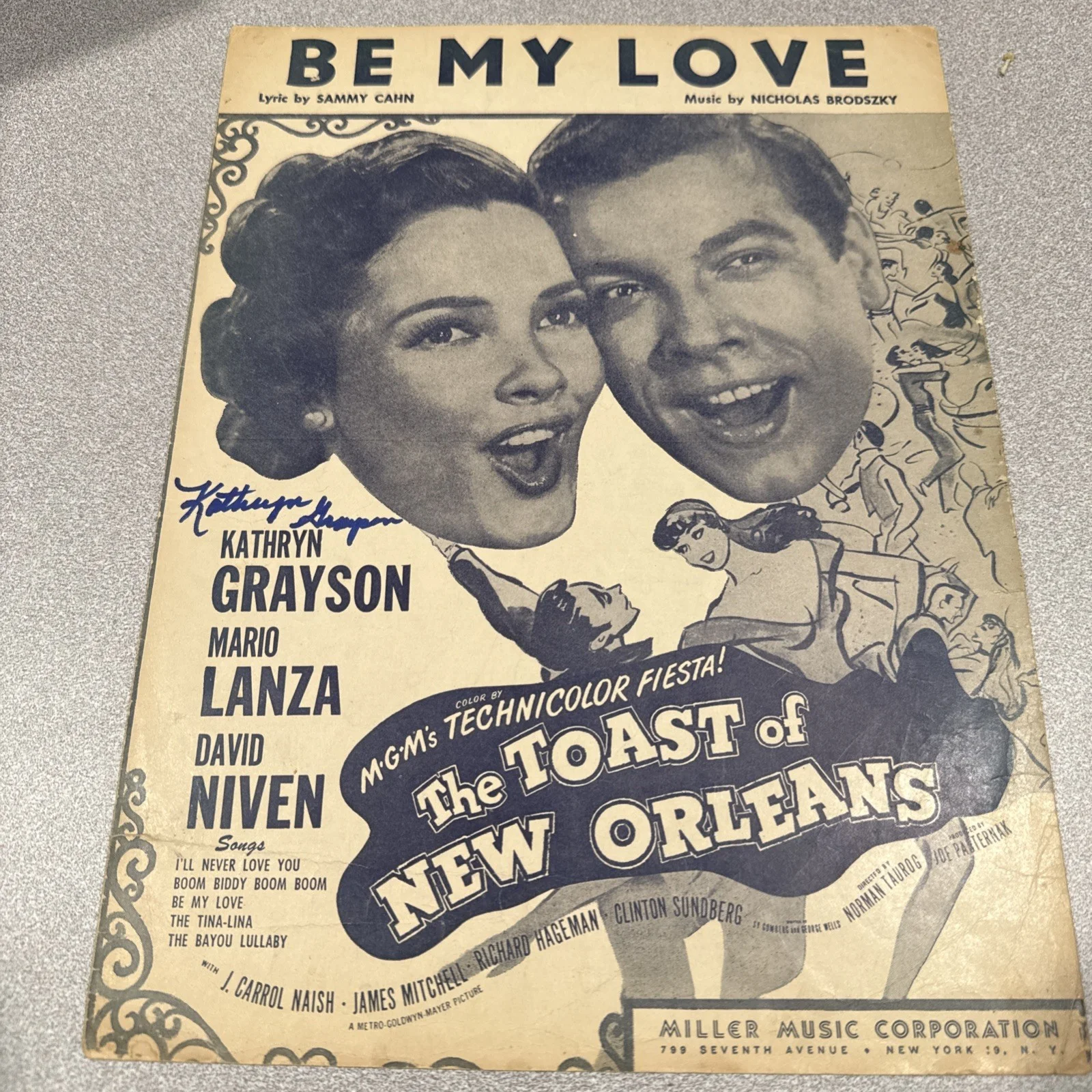 Kathryn Grayson Autograph SIGNED Sheet Music JSA COA Be My Love New Orleans, изображение 3
