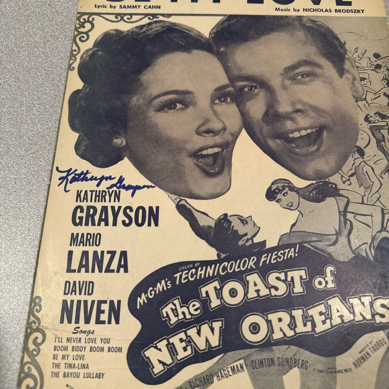 Kathryn Grayson Autograph SIGNED Sheet Music JSA COA Be My Love New Orleans, изображение 4