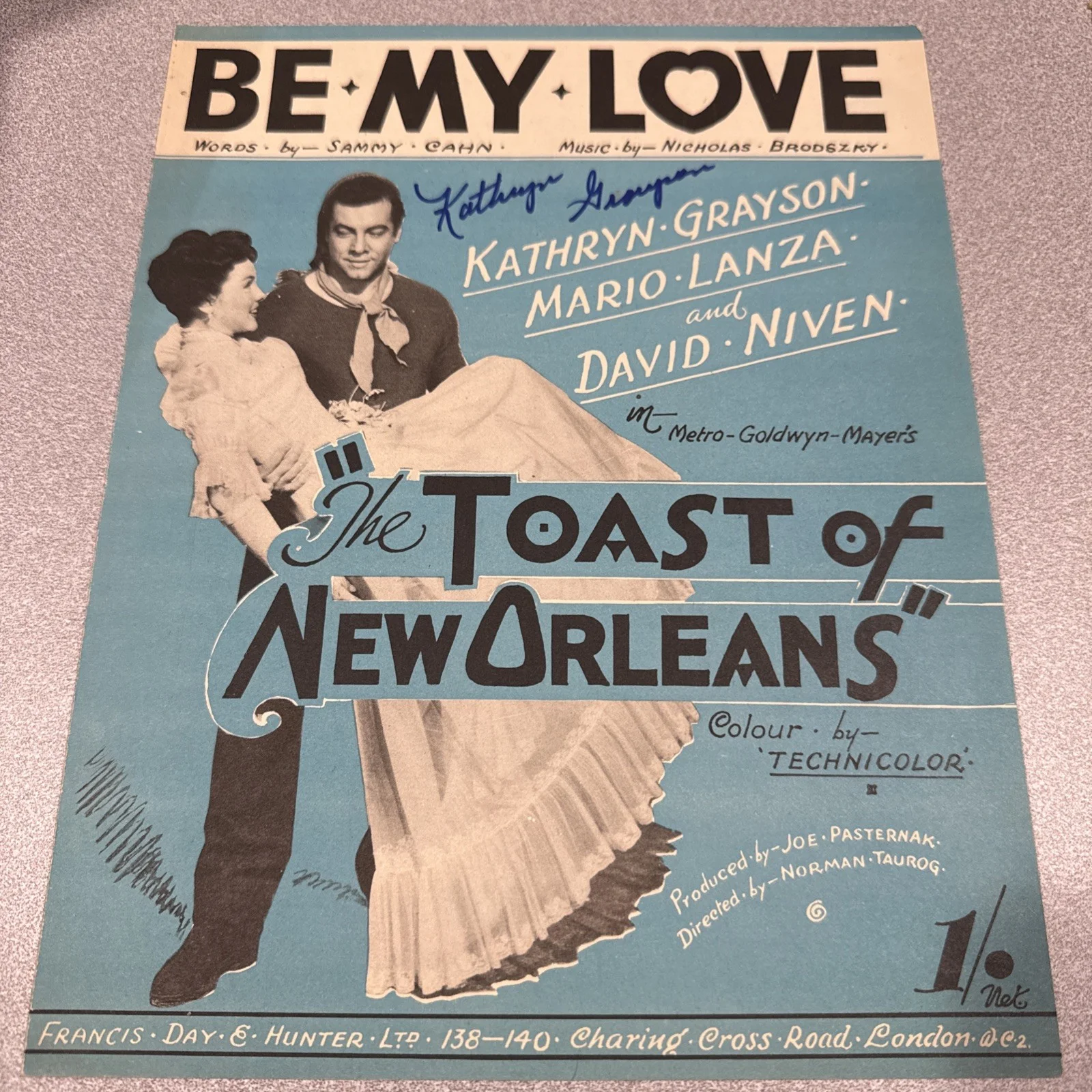Kathryn Grayson Autograph SIGNED Sheet Music JSA COA Be My Love New Orleans, изображение 2