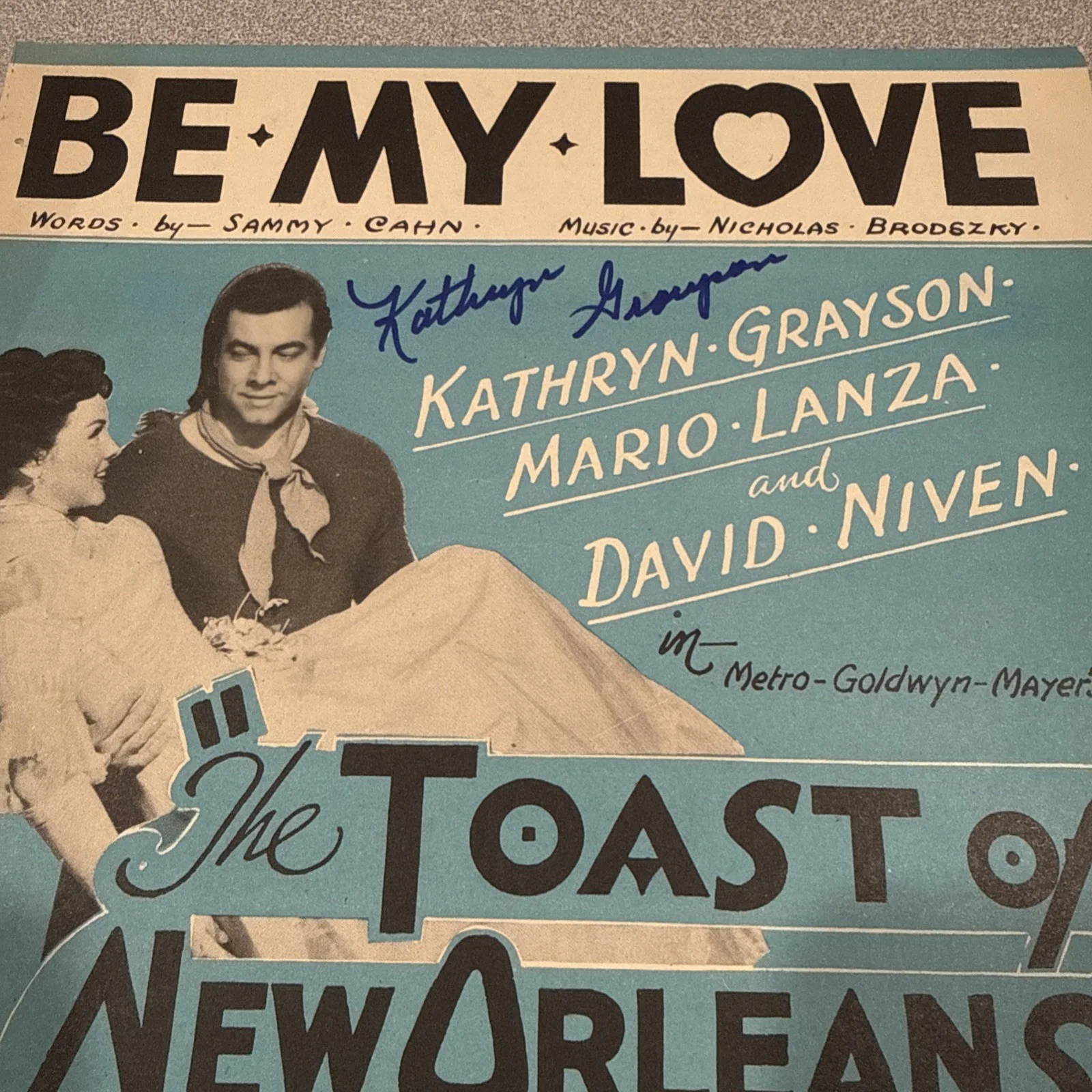 Kathryn Grayson Autograph SIGNED Sheet Music JSA COA Be My Love New Orleans, изображение 3