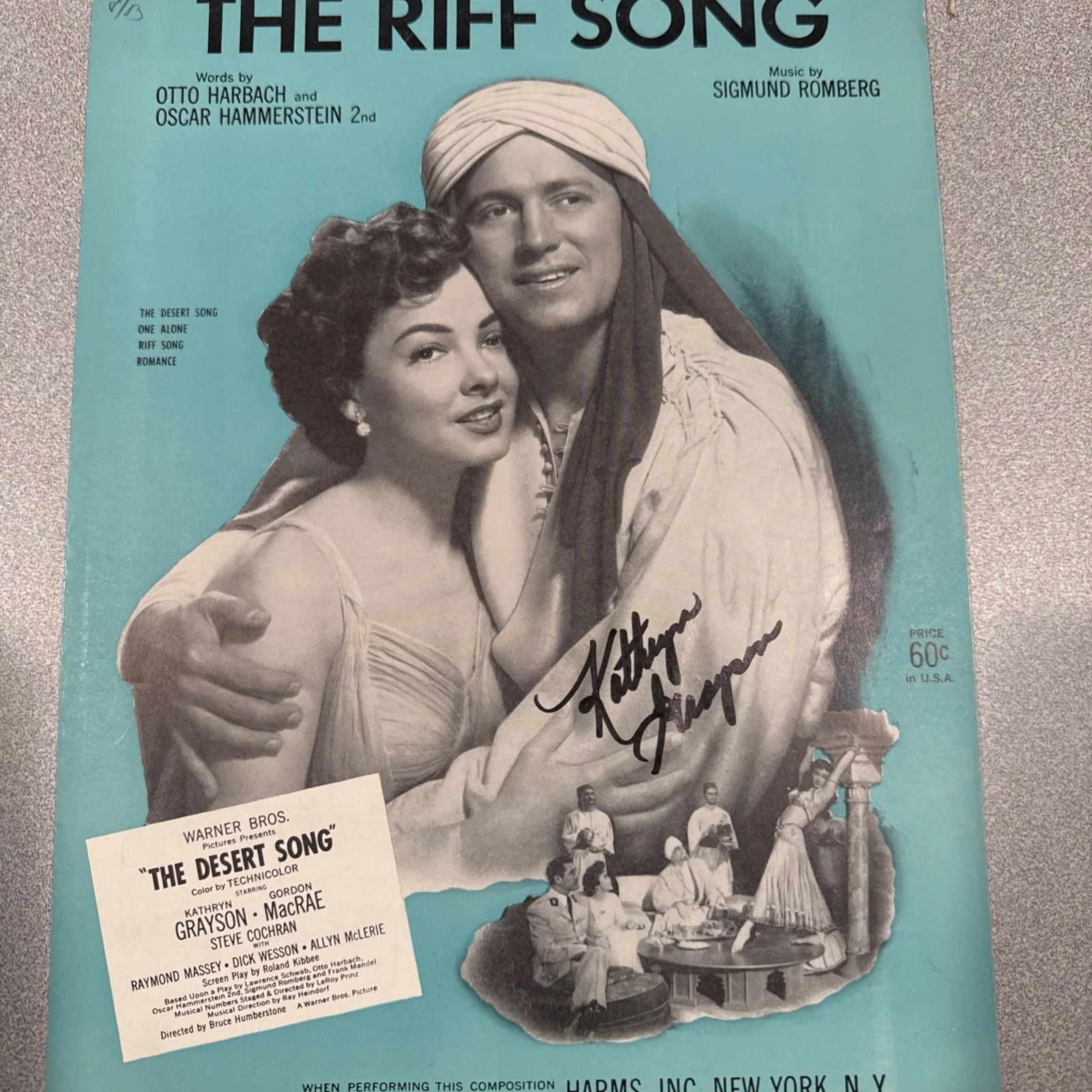 Kathryn Grayson Autograph SIGNED Sheet Music JSA COA The Riff Song The Desert, image 3