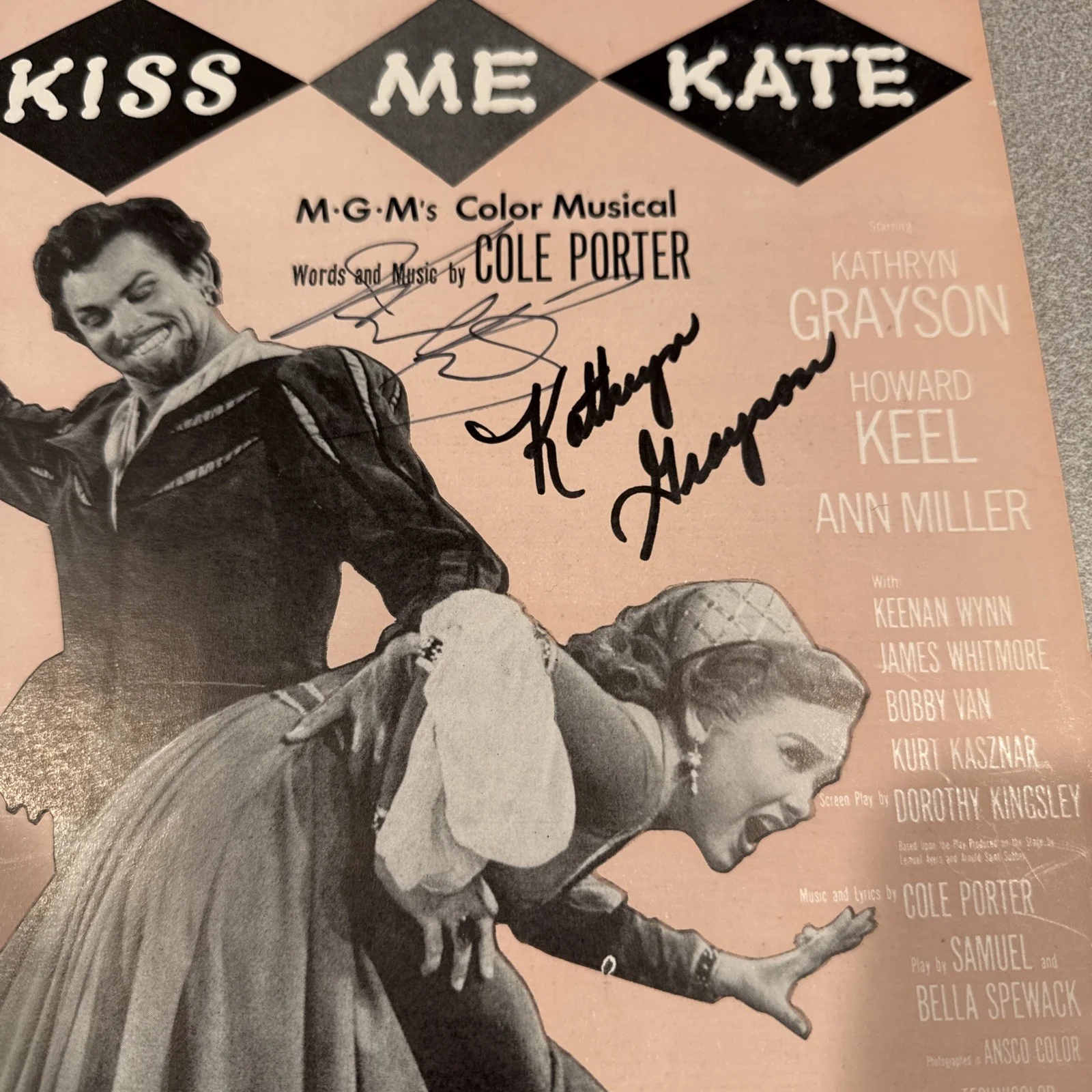 Kathryn Grayson & Howard Keel Autograph SIGNED Sheet Music JSA COA KISS Me Kate, изображение 4