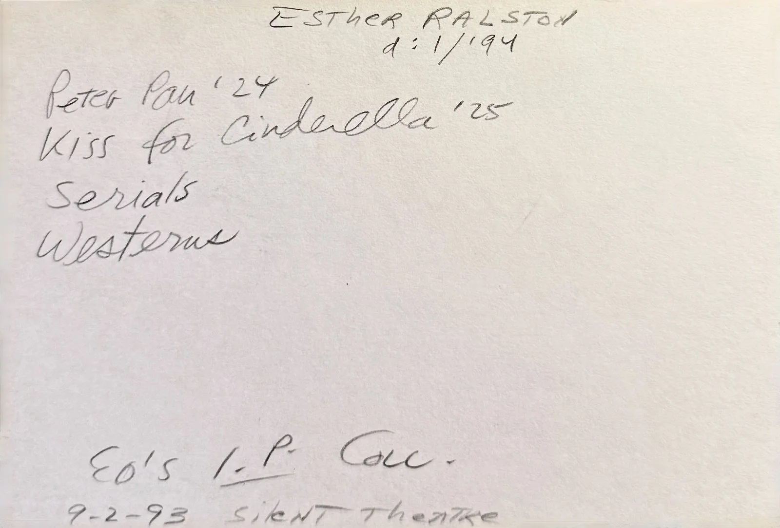 Esther Ralston — ESTHER RALSTON Signed Autographed 4x 6 INDEX CARD To The Last Man Lonely Wives, изображение 4