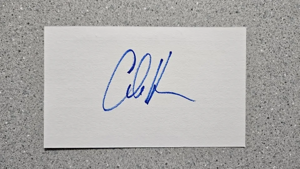 COLE HAUSER — COLE HAUSER SIGNED 3x5 INDEX CARD AUTOGRAPH - YELLOWSTONE