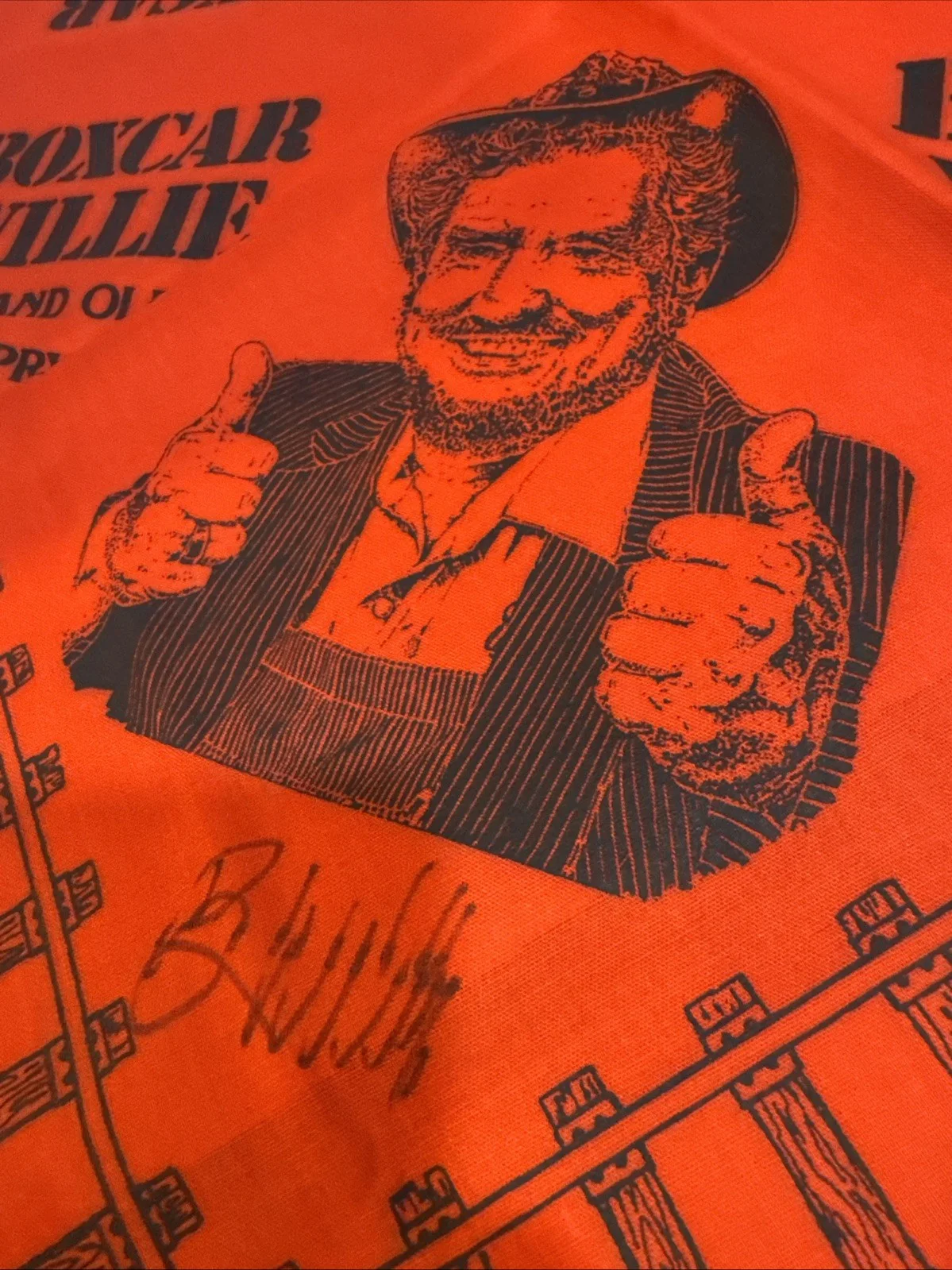Rare Vintage Grand Ole Opry Boxcar Willie Handkerchief-Bandana. Signed, изображение 3