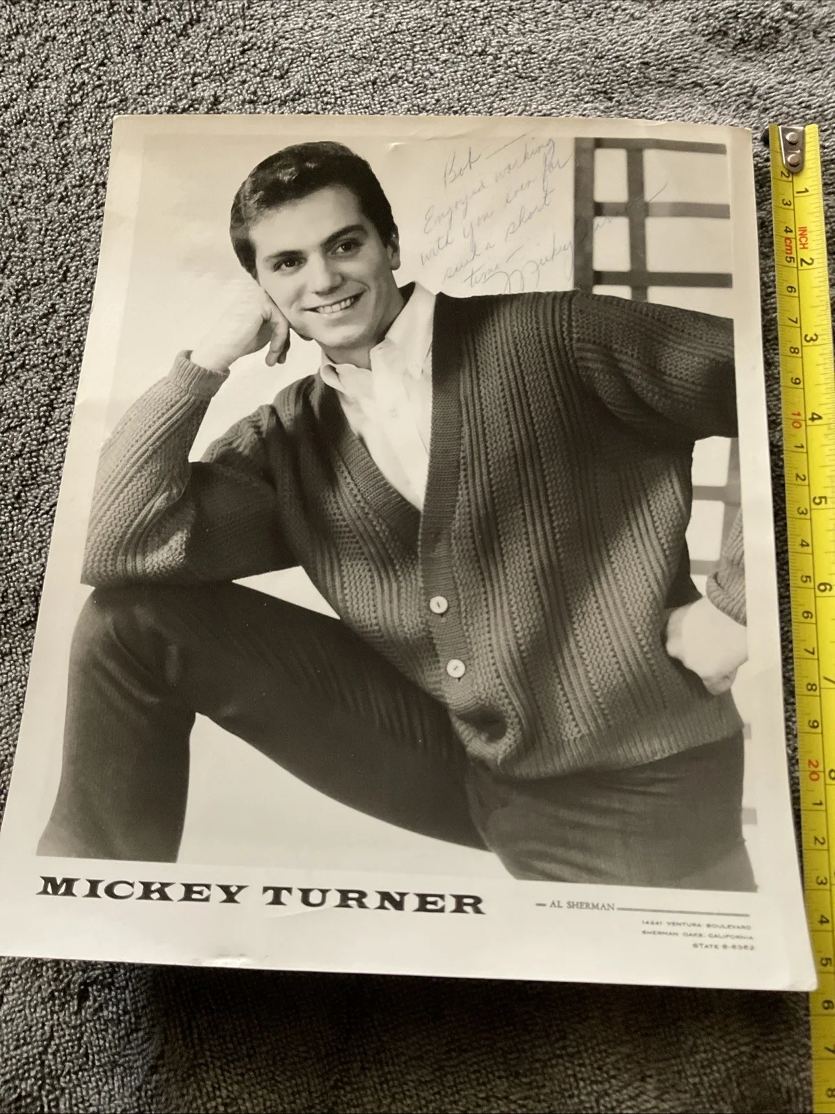 Mickey Turner — 8x10 Mickey Turner Signed Promotional Photo, Inscribed, изображение 2