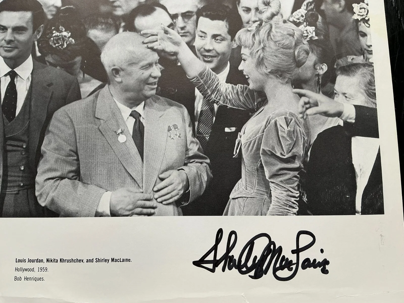 Shirley MacLaine Nikita Khrushchev ~ Signed Autographed Picture ~ Hollywood 1959, изображение 3