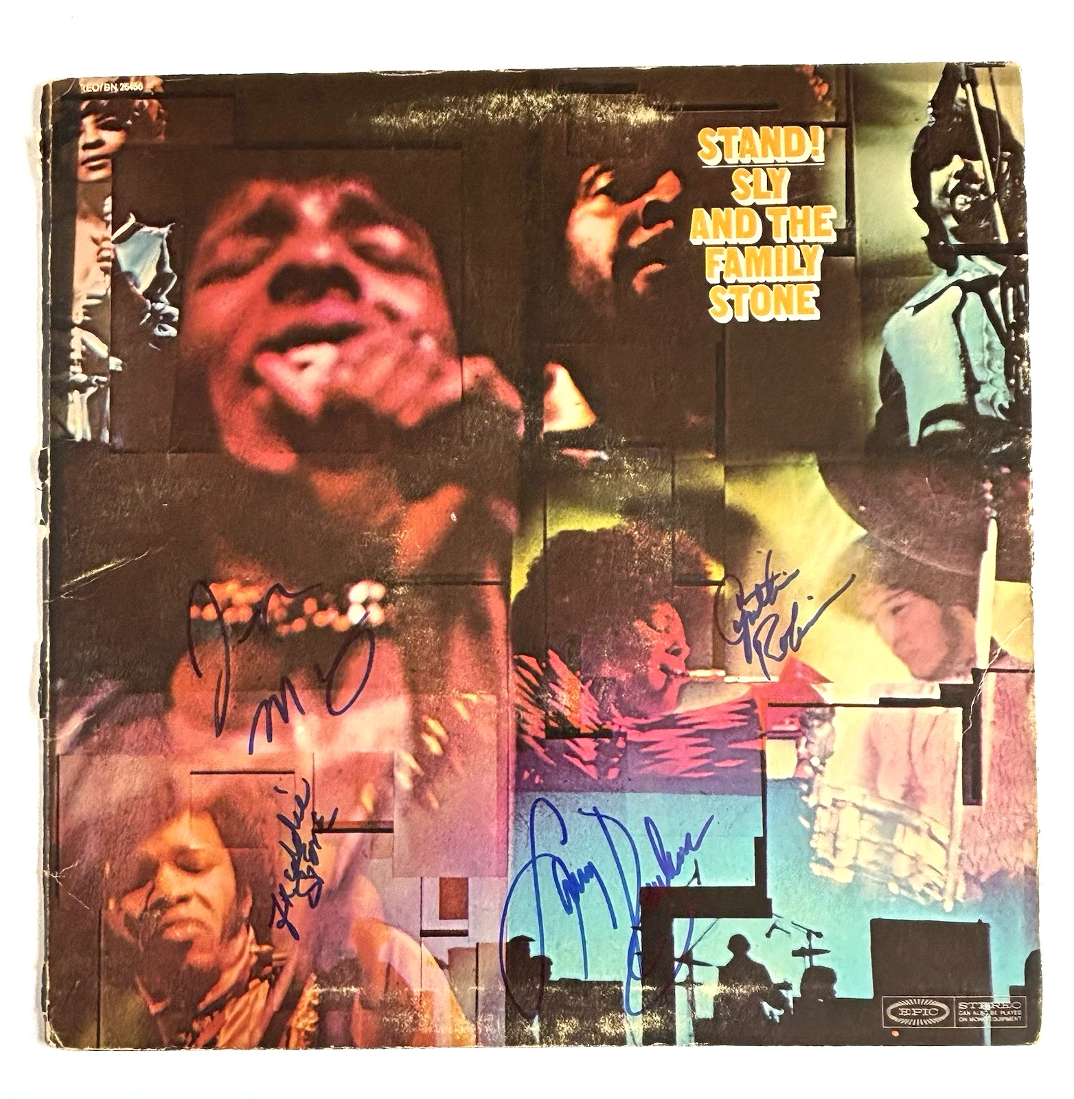 SLY AND THE FAMILY STONE Signed STAND Vinyl RECORD JSA COA By 4 ROBINSON Martini, изображение 2