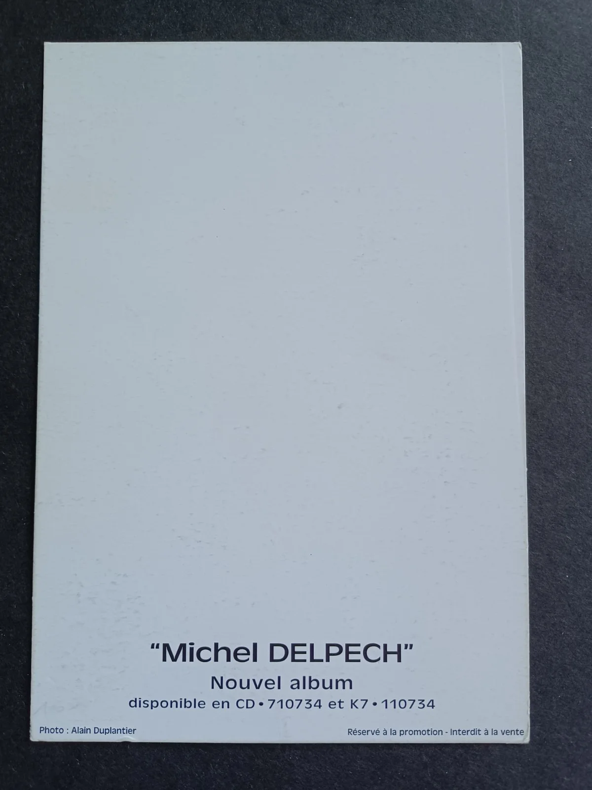 Michel Delpech (d. 2016) Signed 4x6 Photo - French Singer, Actor, image 3