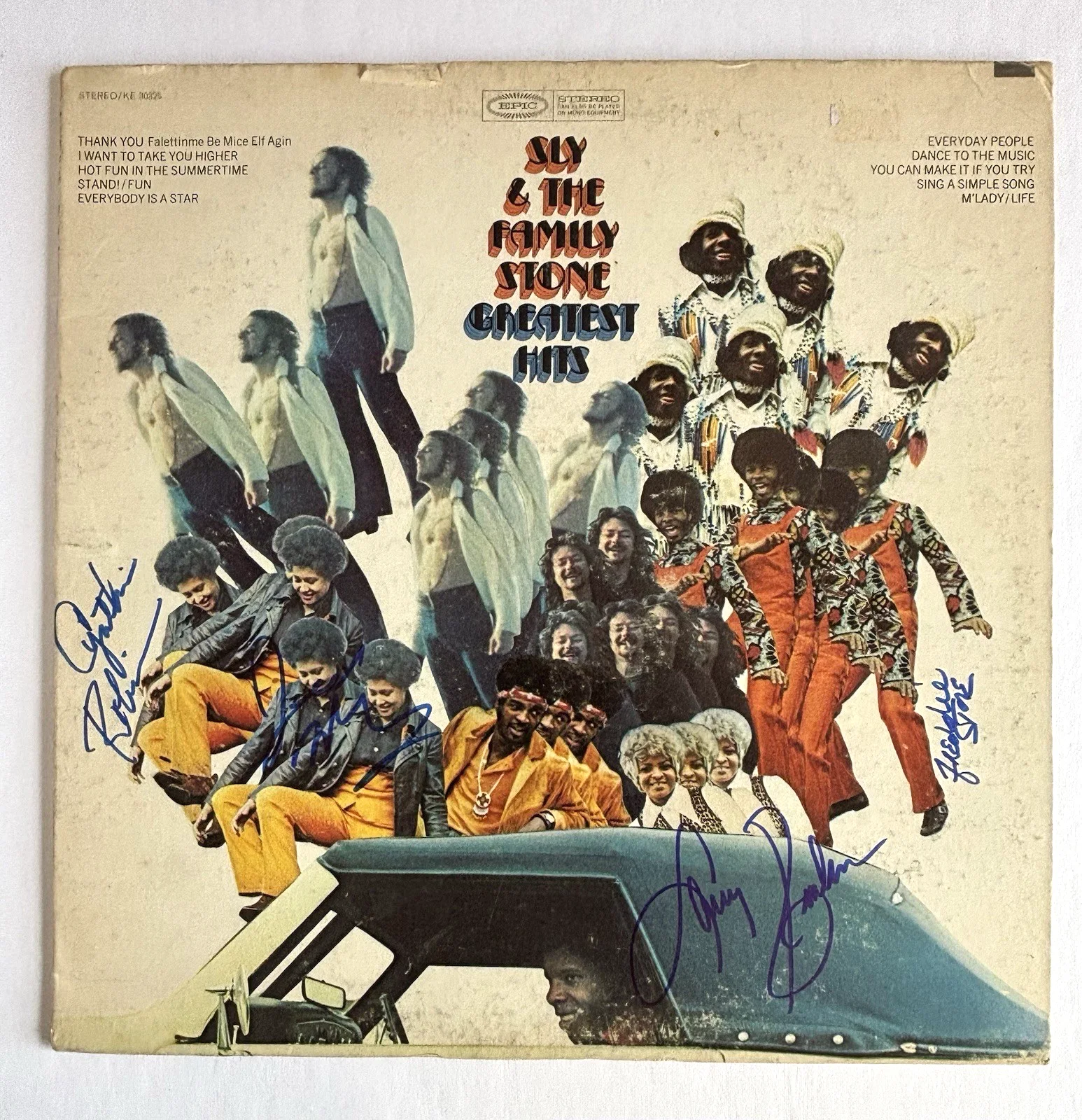 SLY AND THE FAMILY STONE Signed HITS Vinyl RECORD JSA COA By 4 ROBINSON Martini, image 2