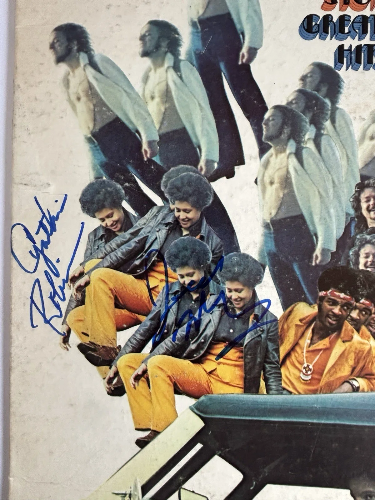 SLY AND THE FAMILY STONE Signed HITS Vinyl RECORD JSA COA By 4 ROBINSON Martini, image 3