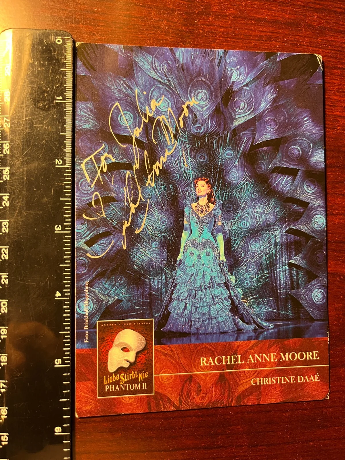 Rachel Anne Moore — Rachel Anne Moore Autograph Photo Card 6x4 Phantom of the Opera Actress RARE, изображение 2