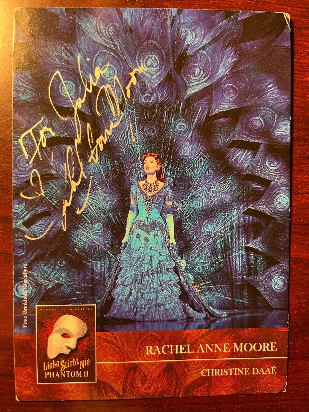Rachel Anne Moore — Rachel Anne Moore Autograph Photo Card 6x4 Phantom of the Opera Actress RARE, изображение 4