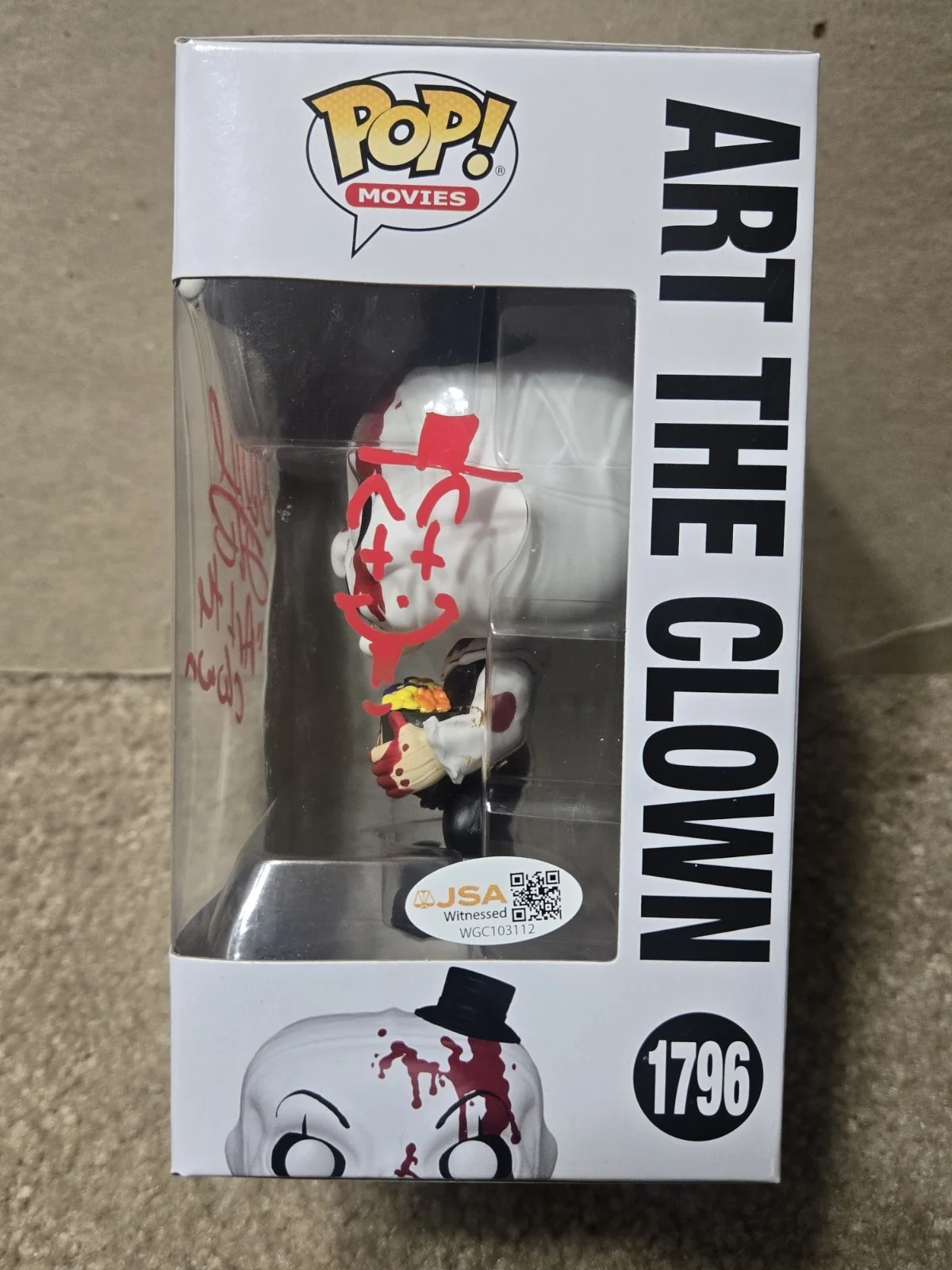 David Howard Thornton — David Howard Thornton SIGNED Art the Clown Funko Pop WITH SKETCH! JSA COA, изображение 2