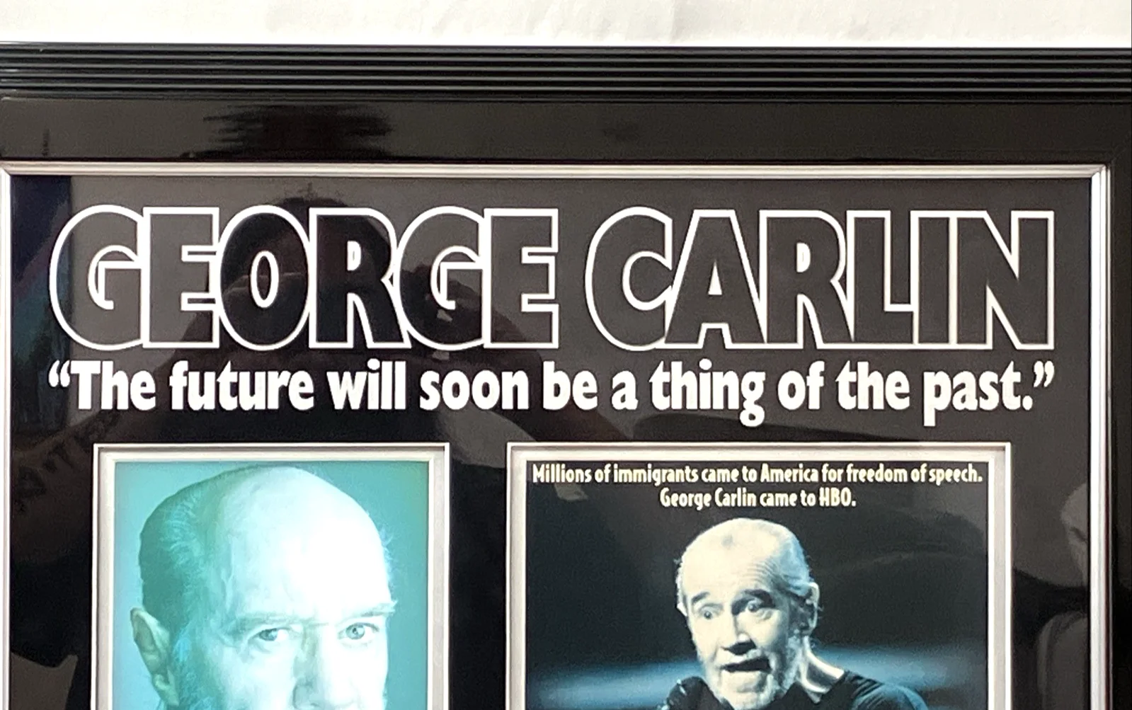 George Carlin — George Carlin Signed HBO Back In Town Poster Framed w/ COA Caesars Palace, изображение 4